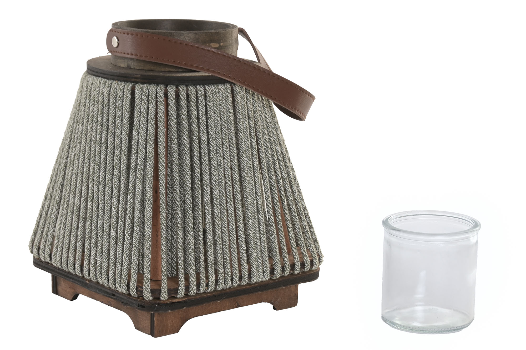 PORTAVELA ALGODON CRISTAL 10X18.5X20CM BEIGE 3