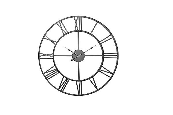 RELOJ PARED METAL 60X3X60CM NEGRO