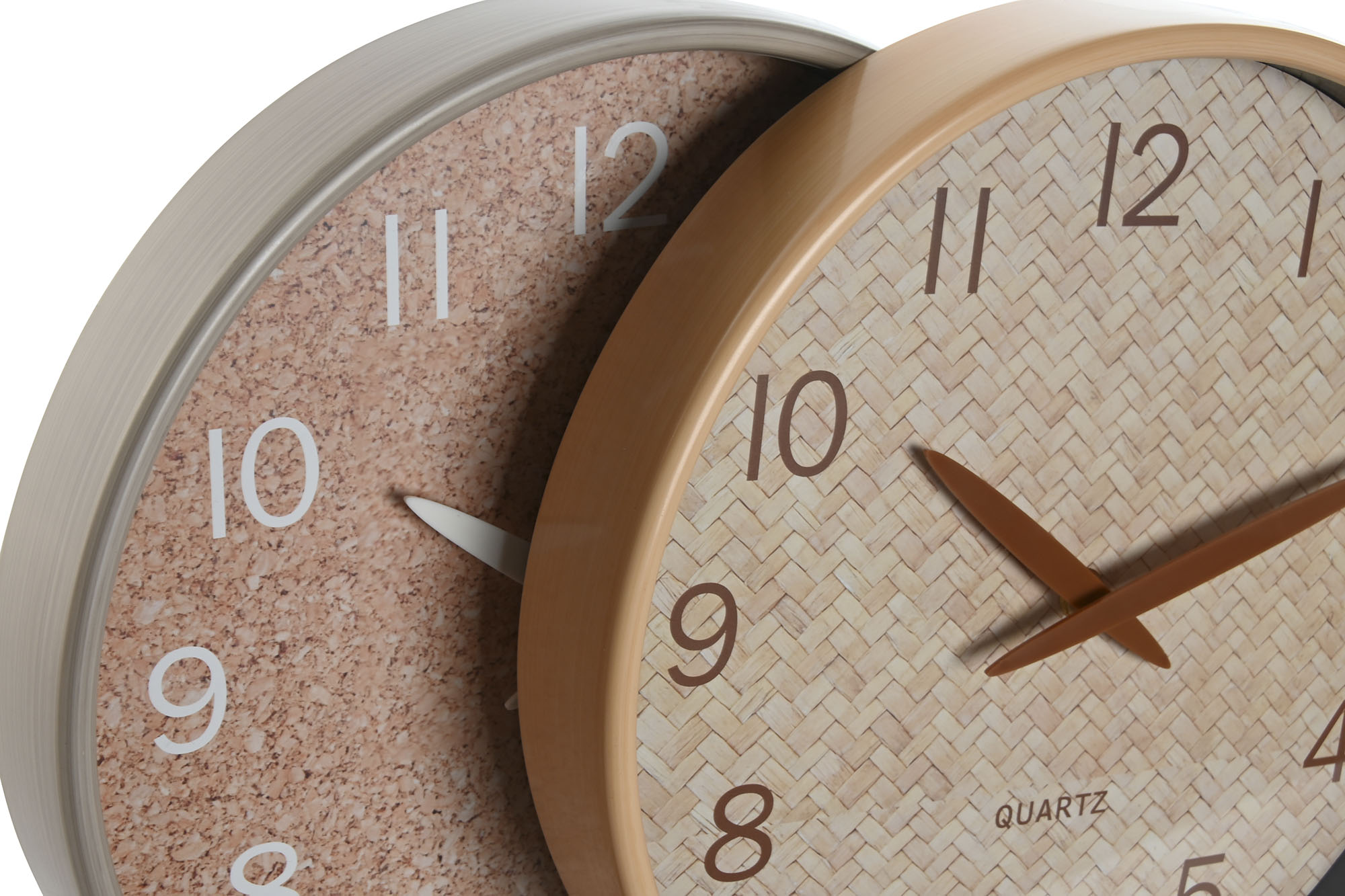 RELOJ PARED PVC 30X4,7X30 SIMIL BEIGE 2