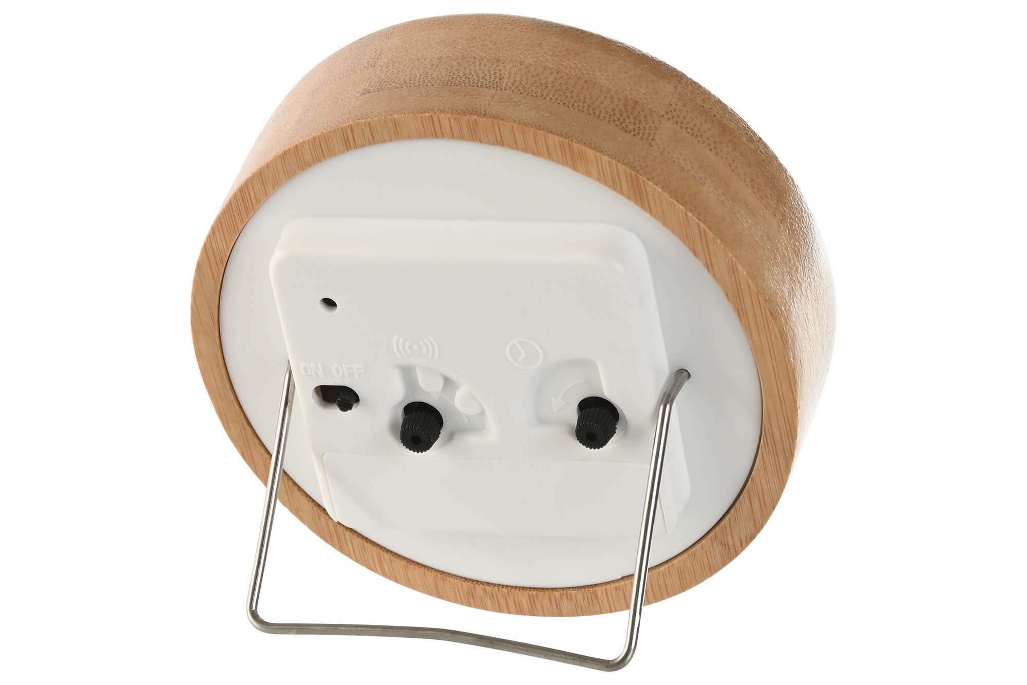 RELOJ DESPERTADOR BAMBU 10X4,3X10CM BLANCO 3