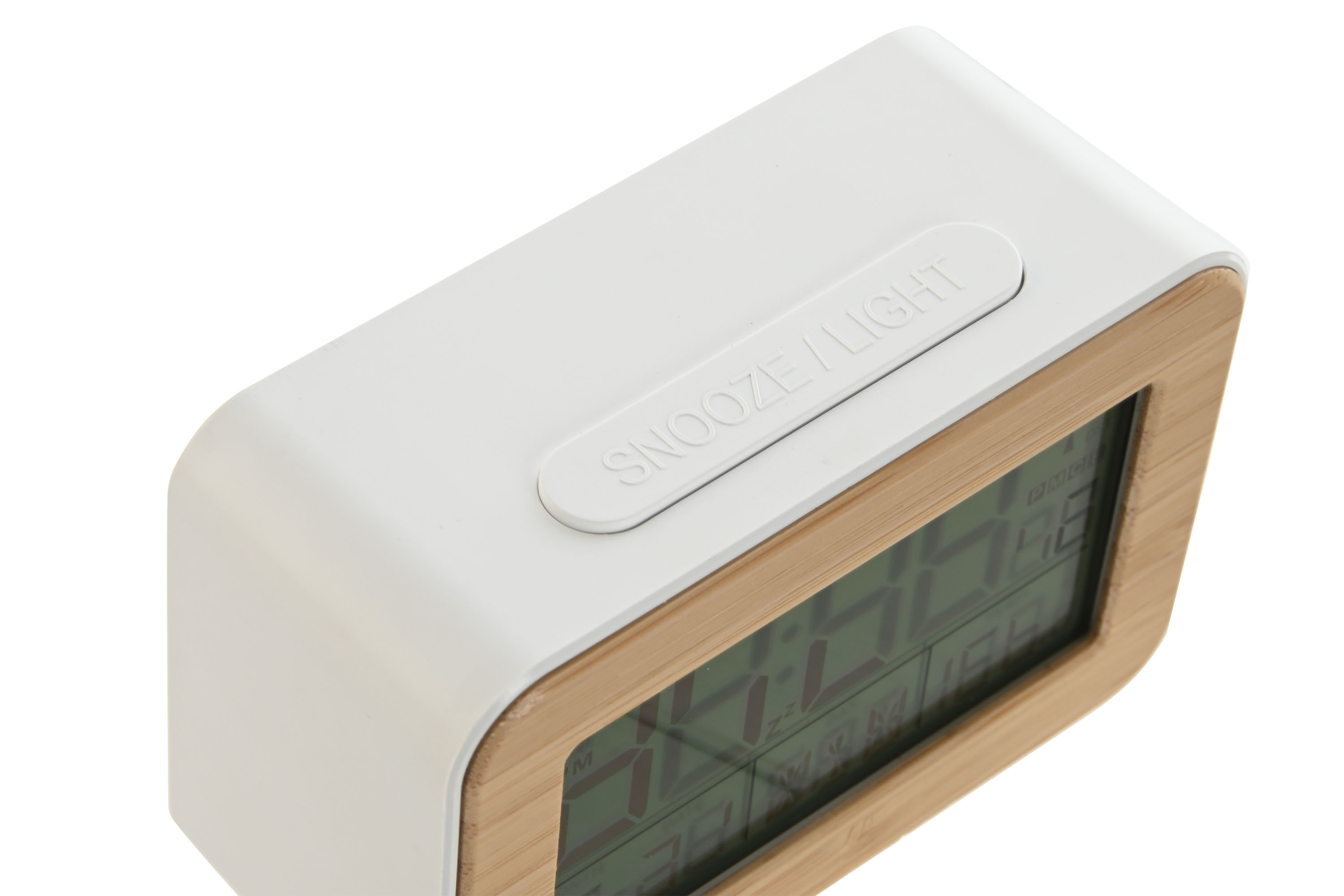 RELOJ DESPERTADOR PVC LED 11X5X7,3 NATURAL 3