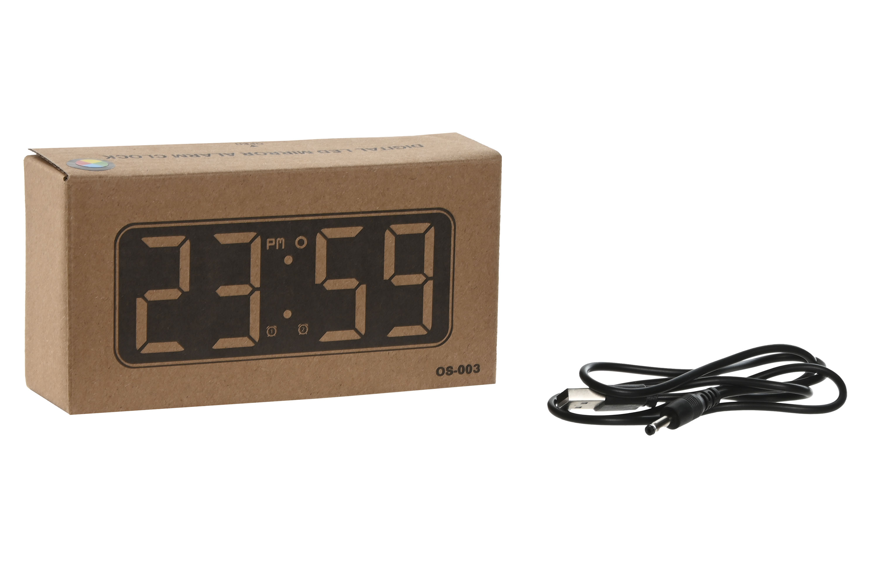 RELOJ DESPERTADOR PVC LED 11X5X7,3 NATURAL 5