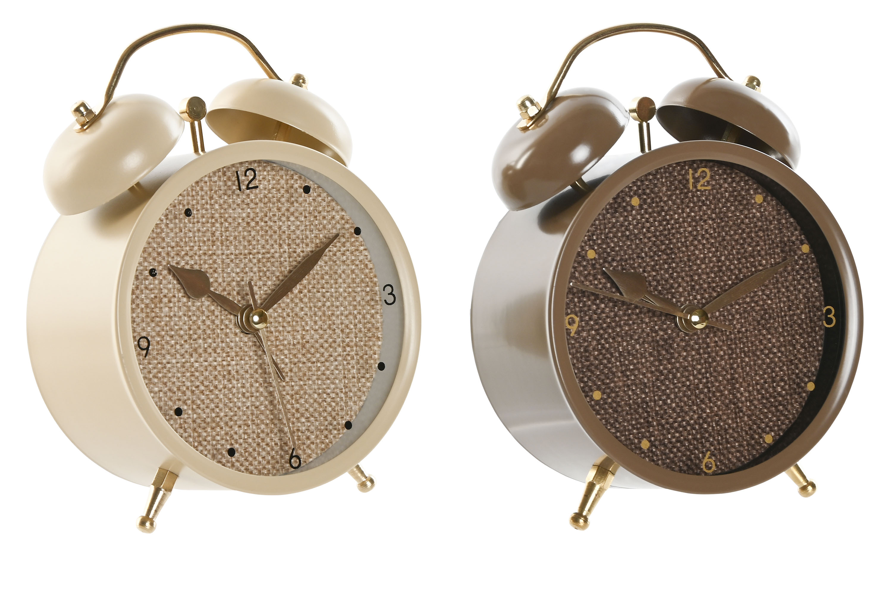 RELOJ DESPERTADOR METAL 10X5,4X13,5 CM BEIGE