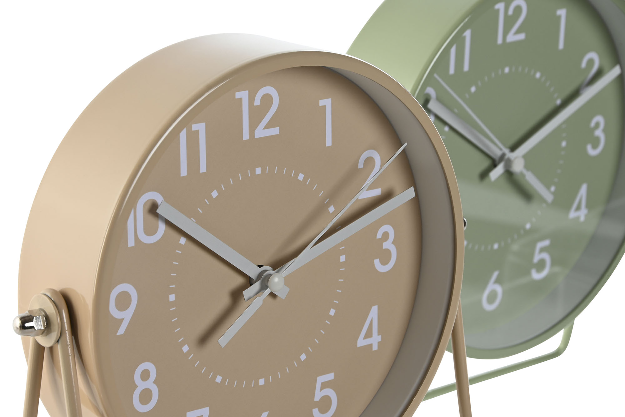 RELOJ SOBREMESA METAL 18X6,5X18,5CM BEIGE 2