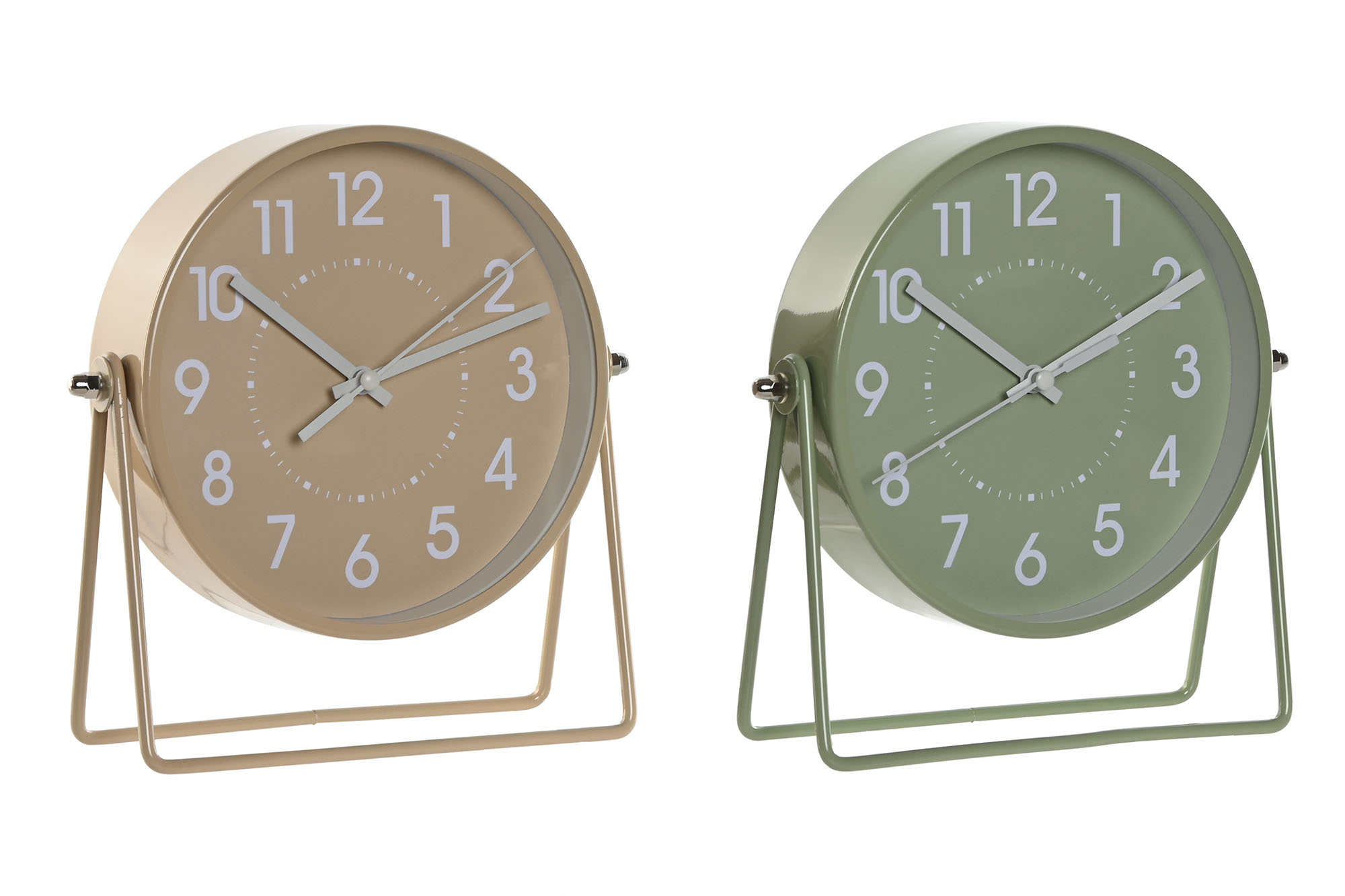 RELOJ SOBREMESA METAL 18X6,5X18,5CM VERDE