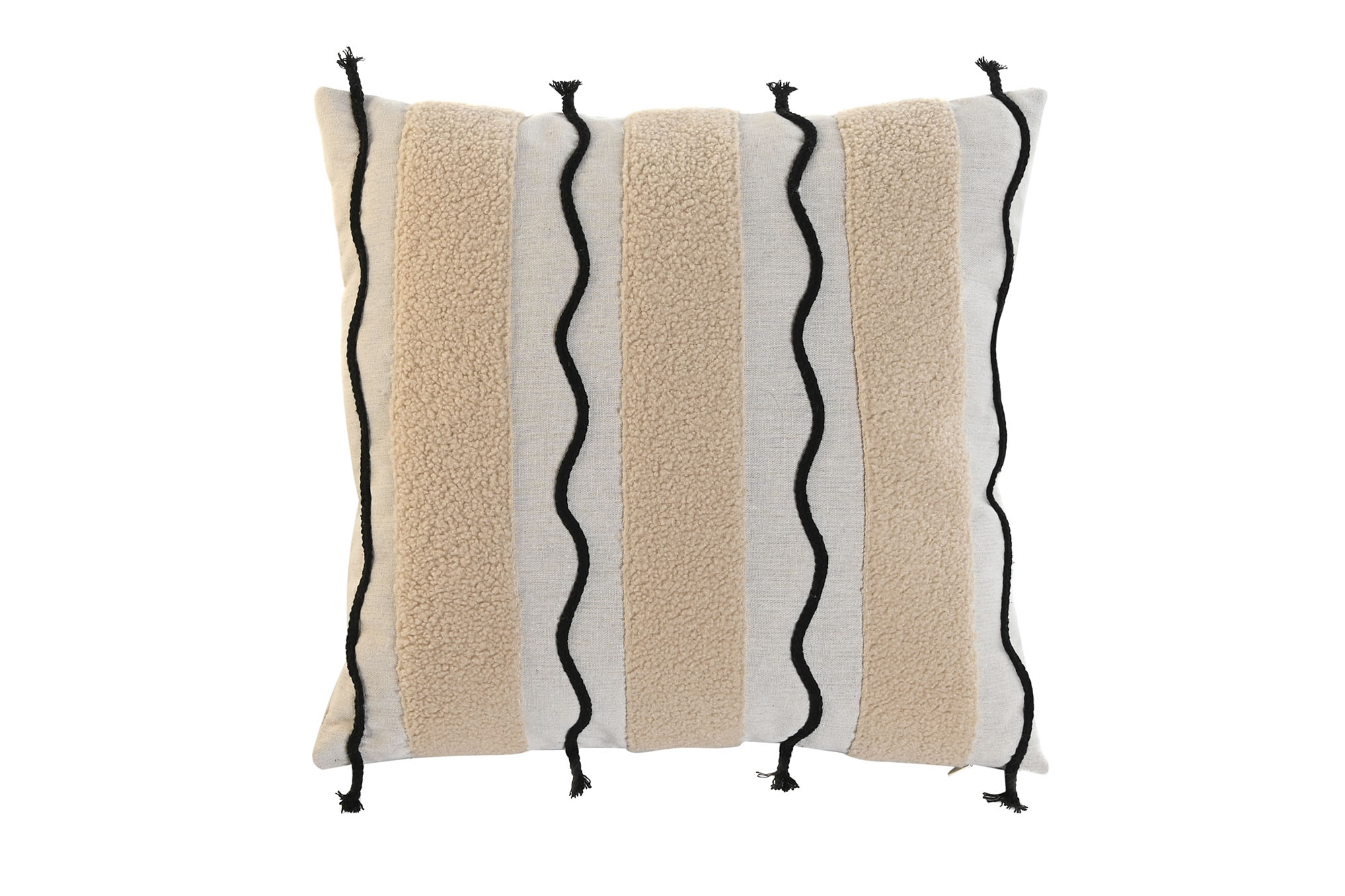 COJIN ALGODON 45X45CM APLICACIONES BEIGE