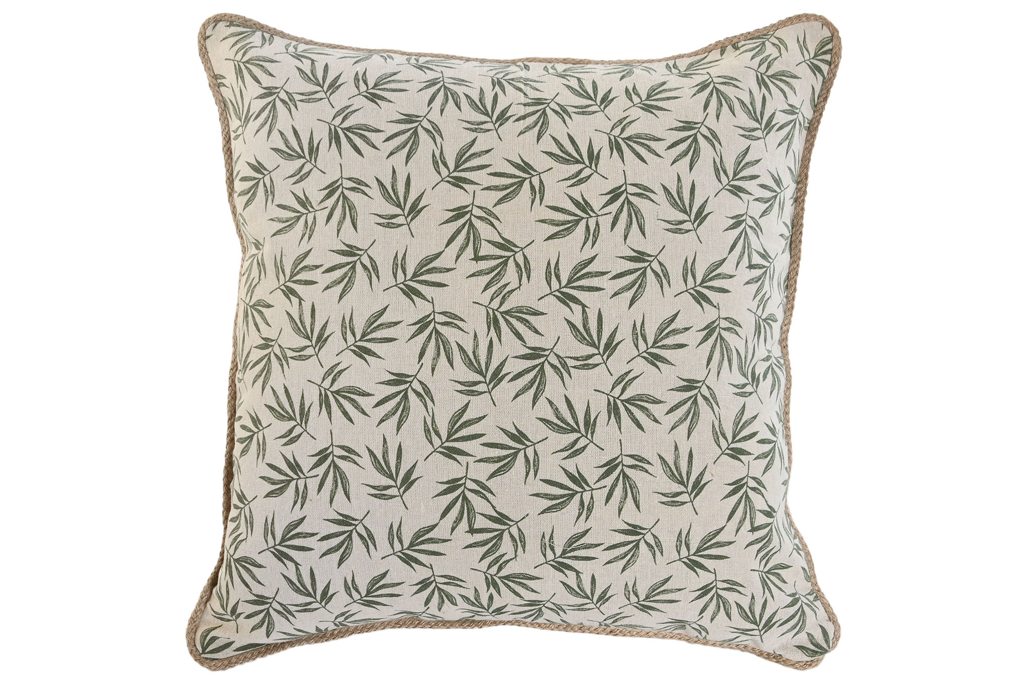 COJIN ALGODON YUTE 45X45CM IMPRESO VERDE