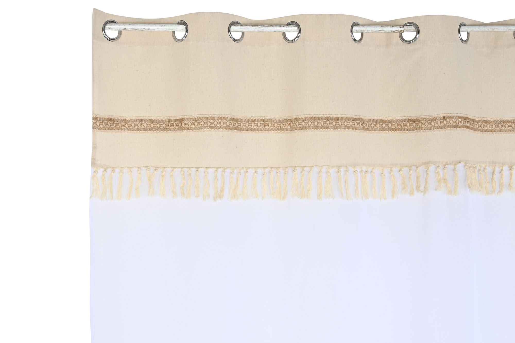 CORTINA ALGODON YUTE 140X260CM ANILLAS NATURAL 3