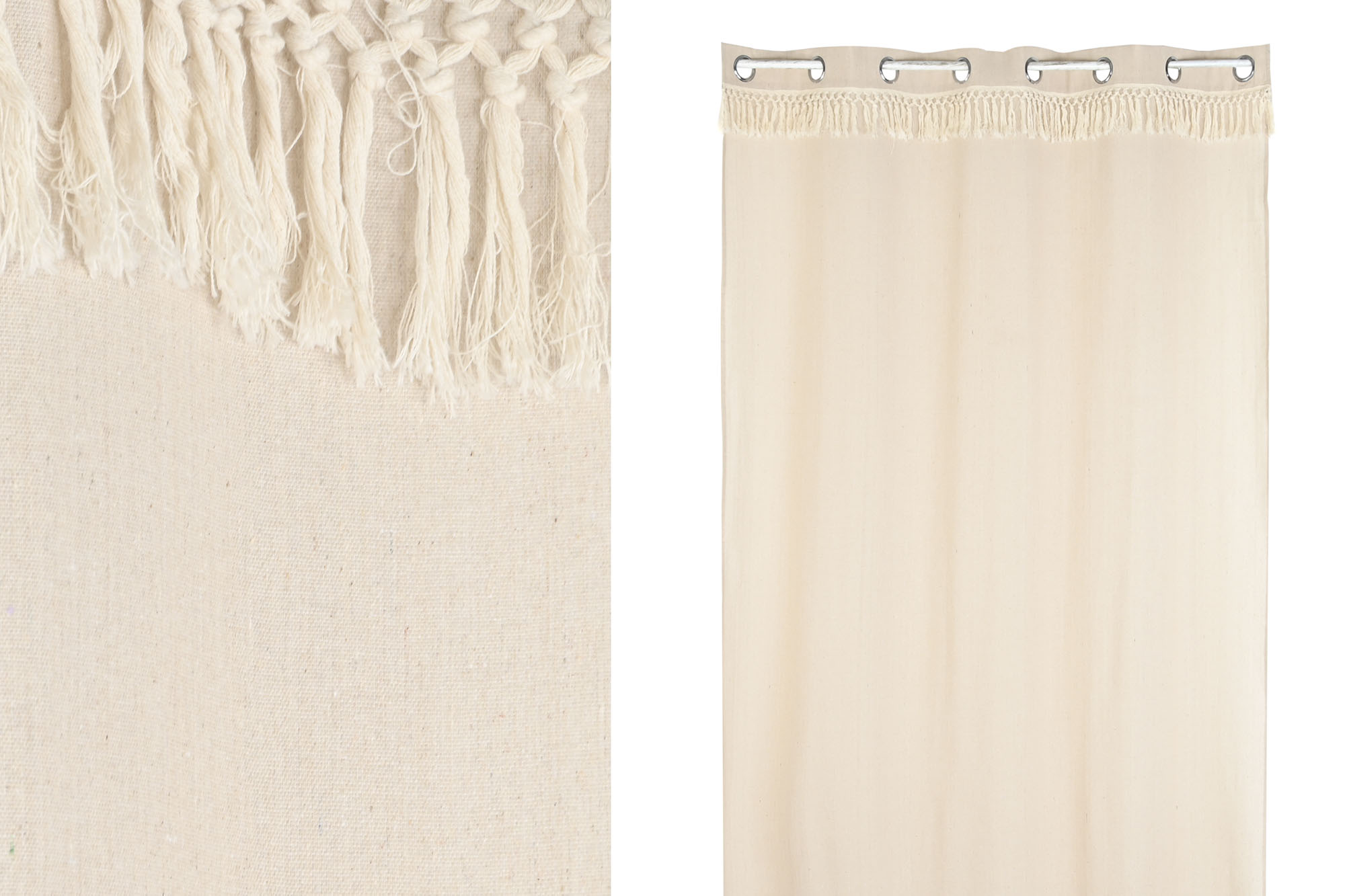 CORTINA ALGODON 140X260CM FLECOS BEIGE