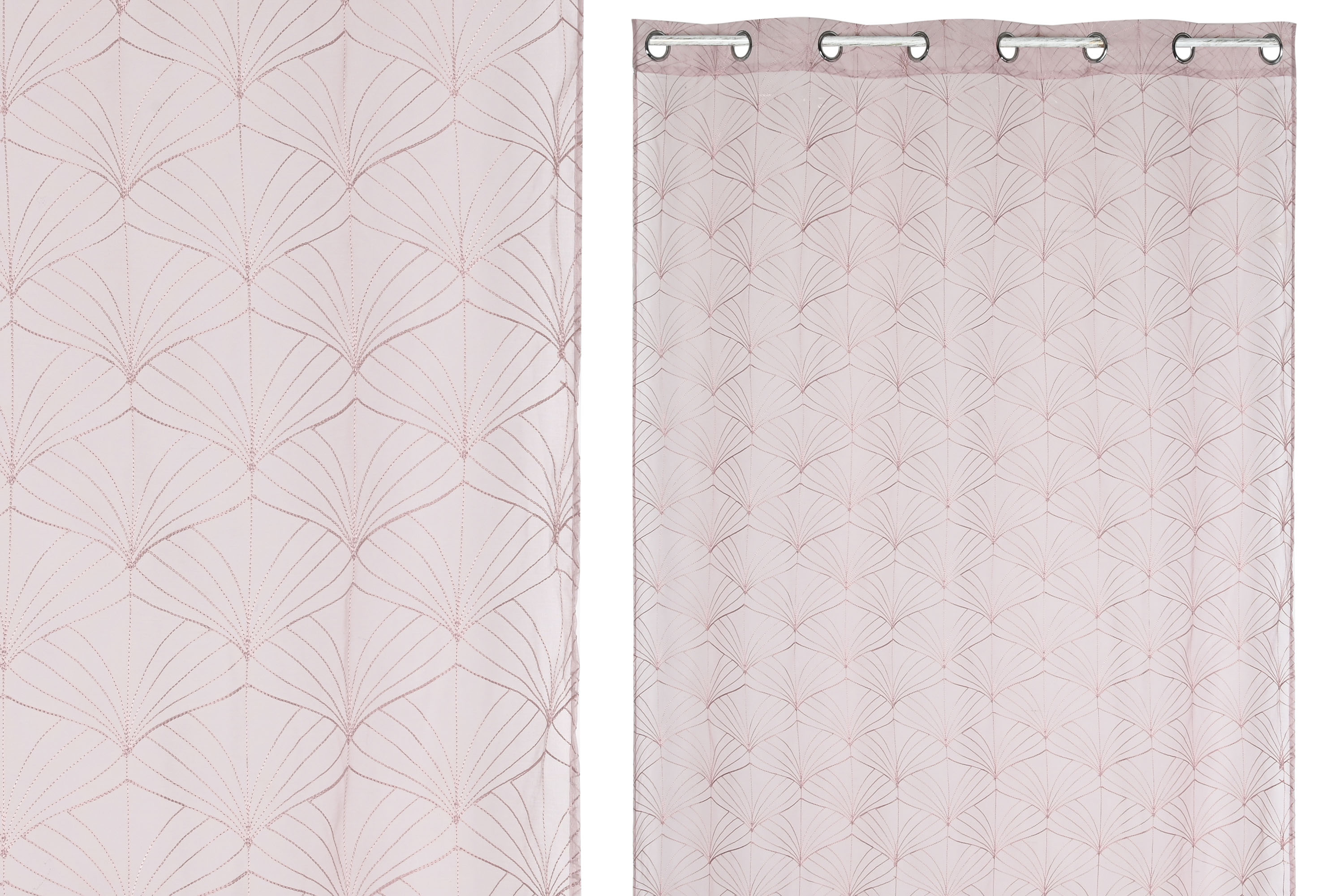 CORTINA POLIESTER 140X260 8 ANILLAS ROSA PALO