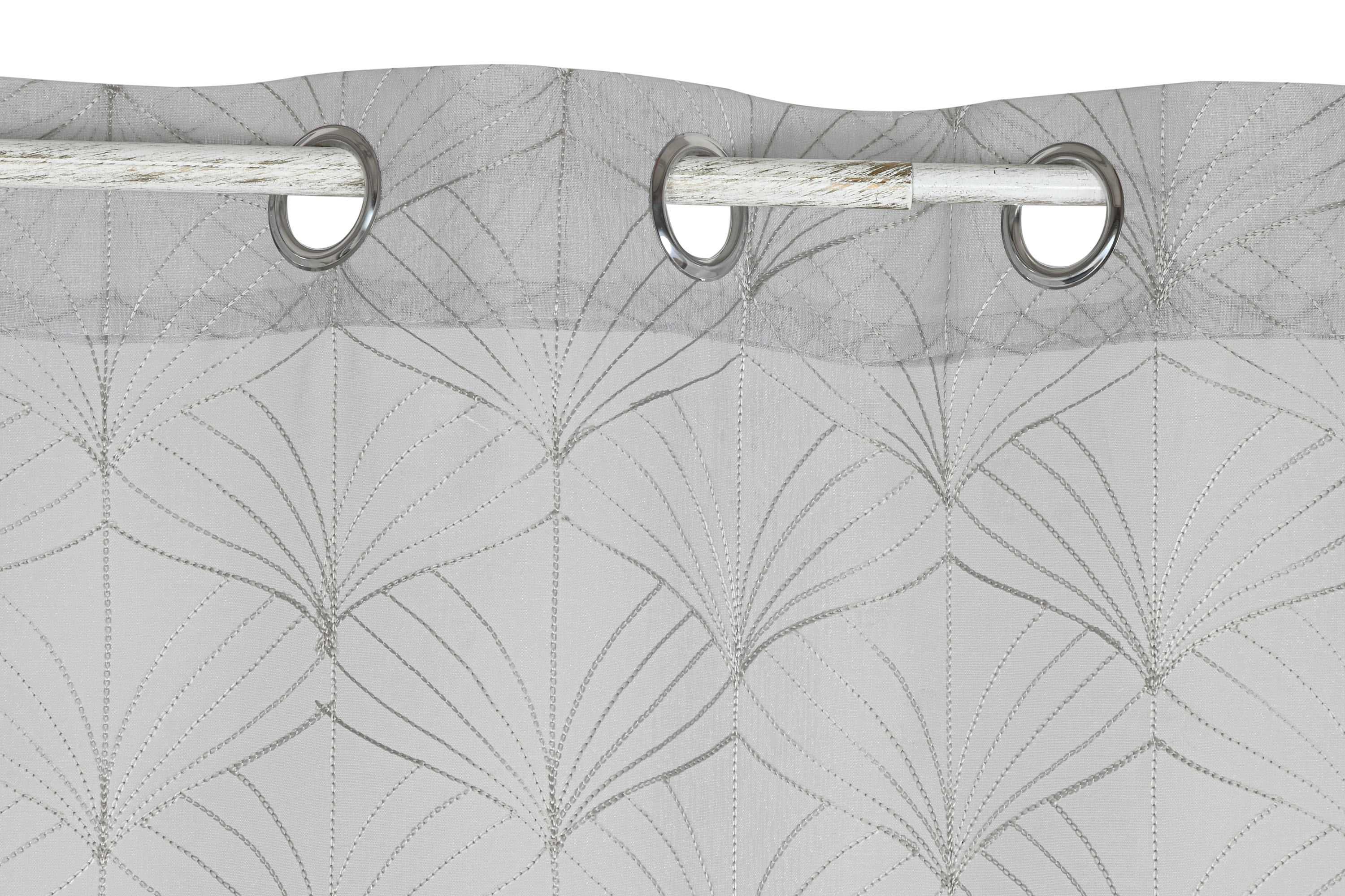 CORTINA POLIESTER 140X260 8 ANILLAS GRIS CLARO 2