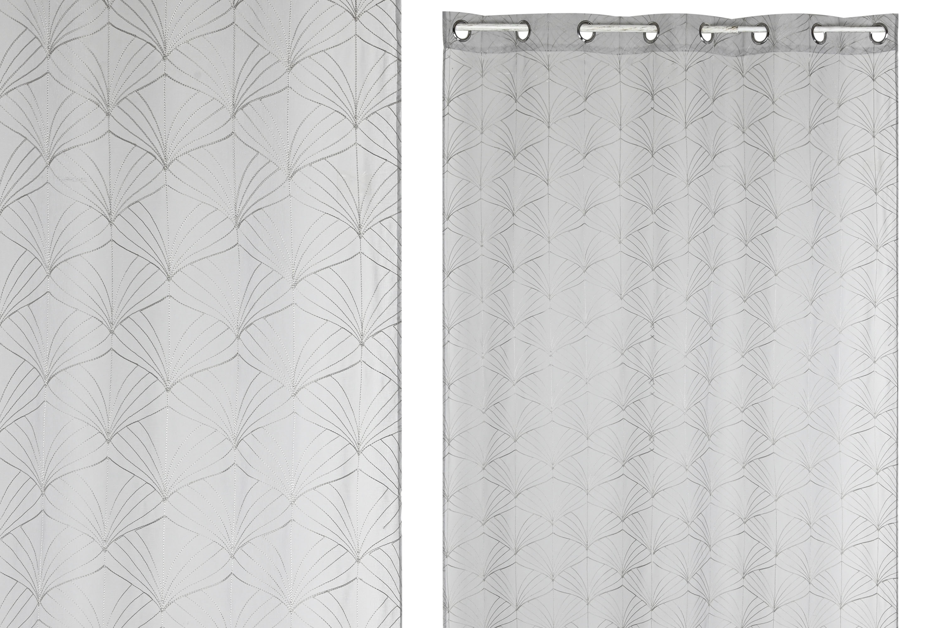 CORTINA POLIESTER 140X260 8 ANILLAS GRIS CLARO