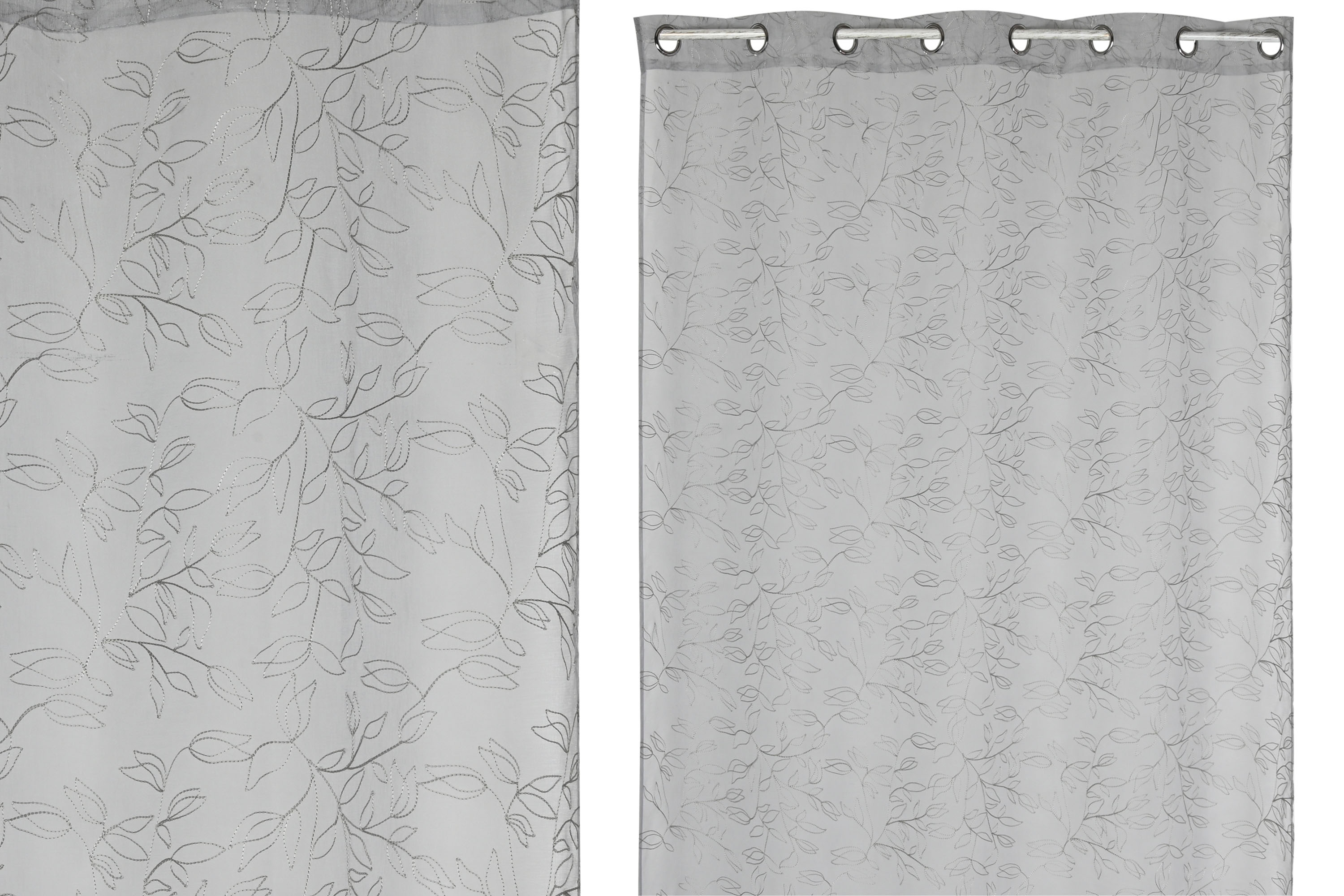 CORTINA POLIESTER 140X260 8 ANILLAS GRIS CLARO