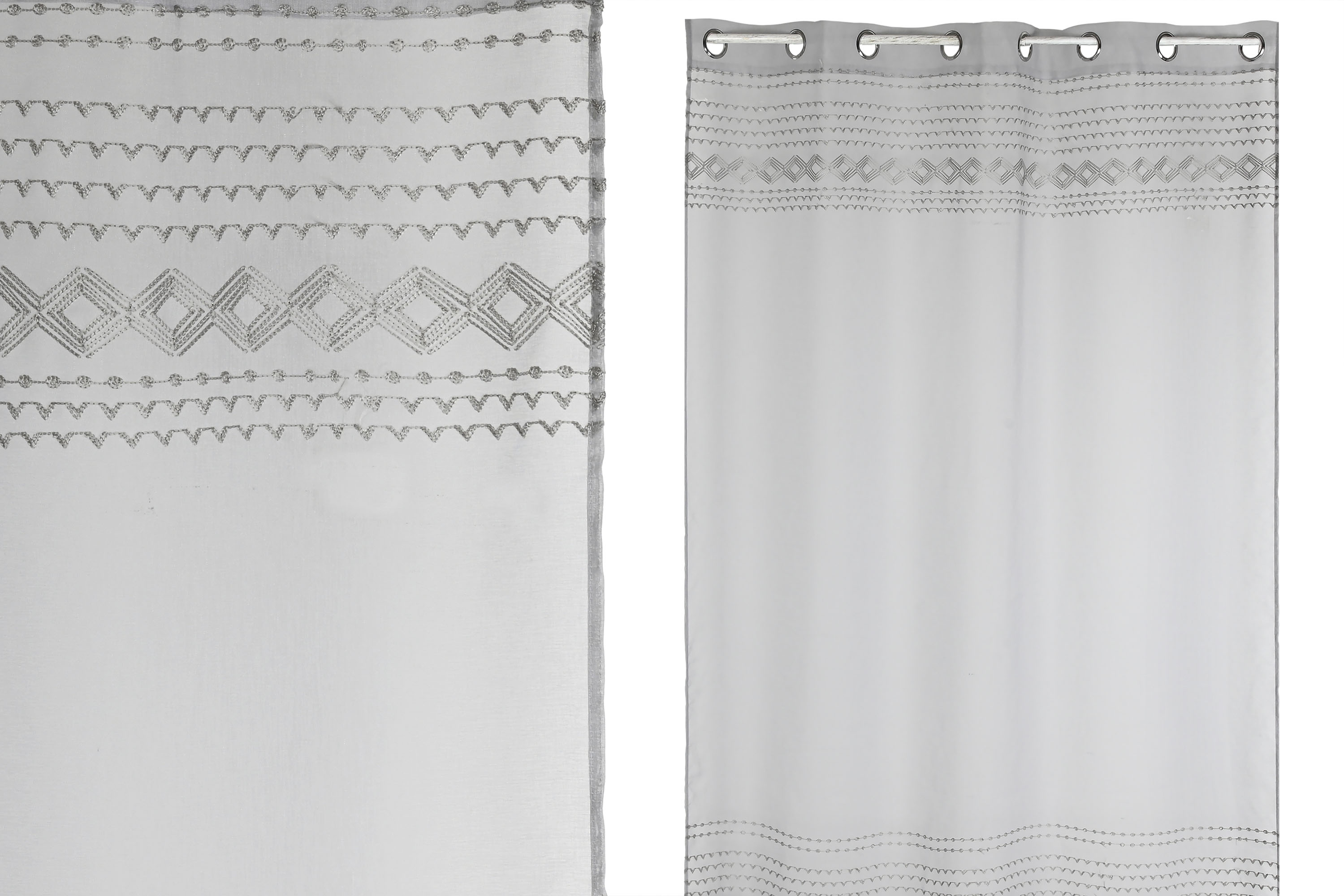 CORTINA POLIESTER 140X260 8 ANILLAS GRIS CLARO