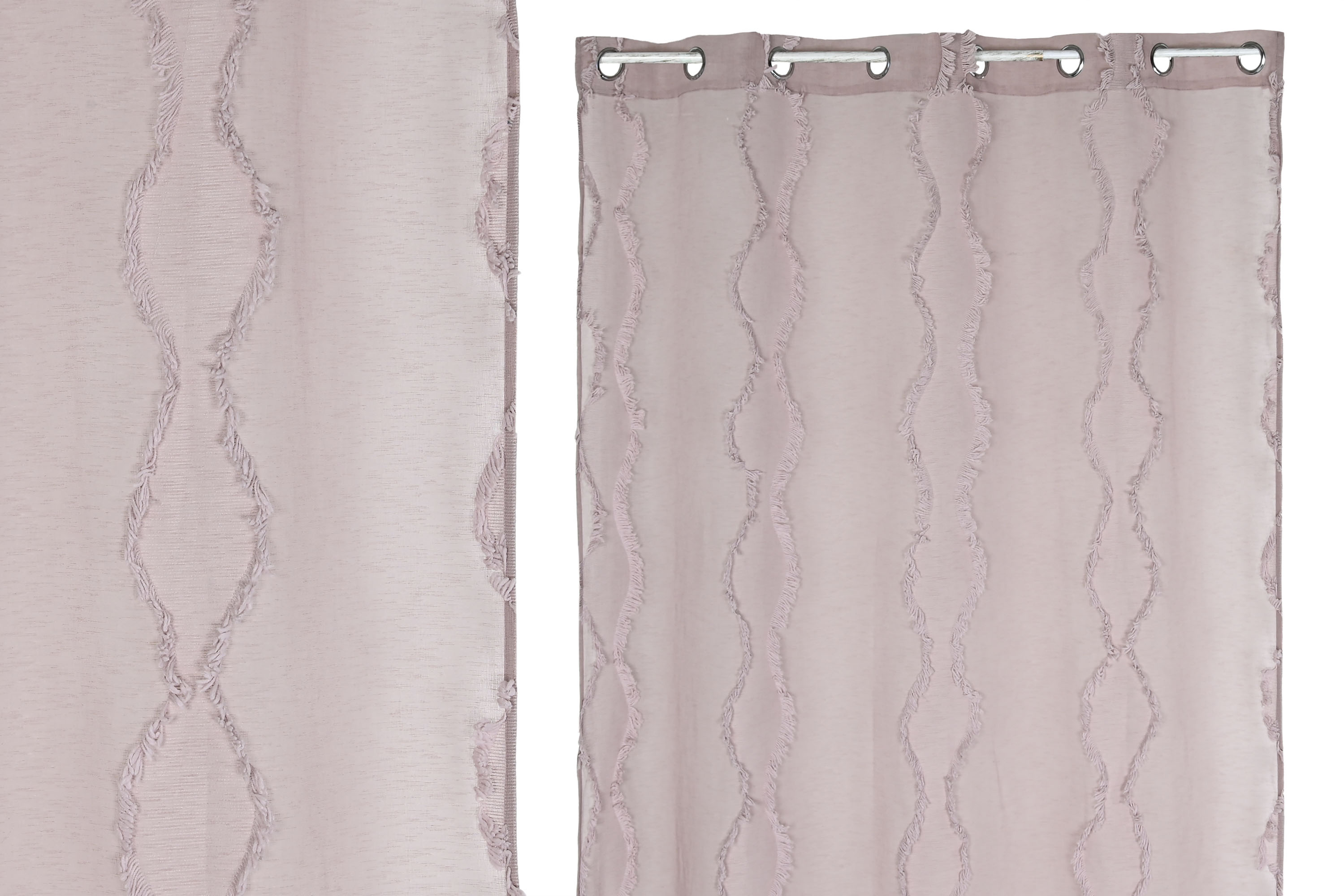 CORTINA POLIESTER 140X260 8 ANILLAS ROSA PALO