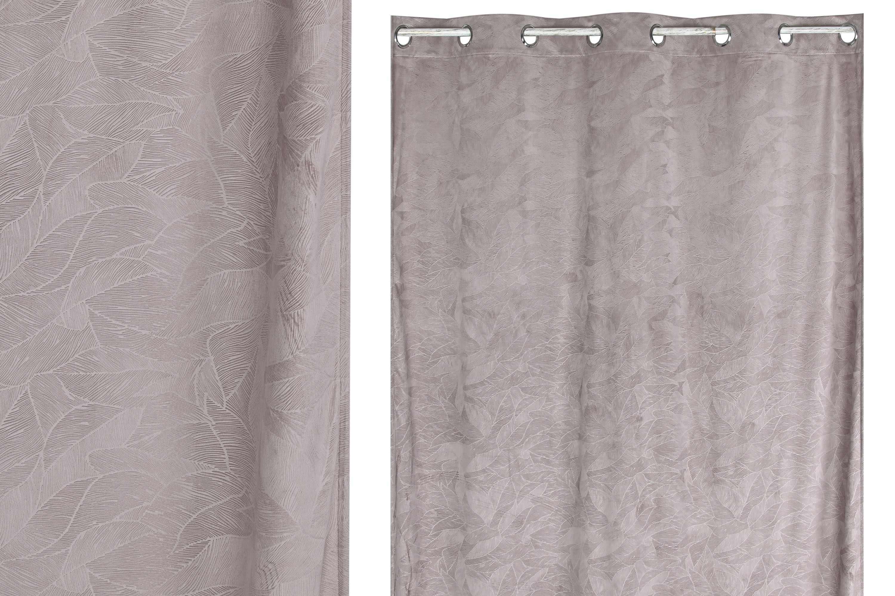 CORTINA POLIESTER 140X280 8 ANILLAS ROSA PALO