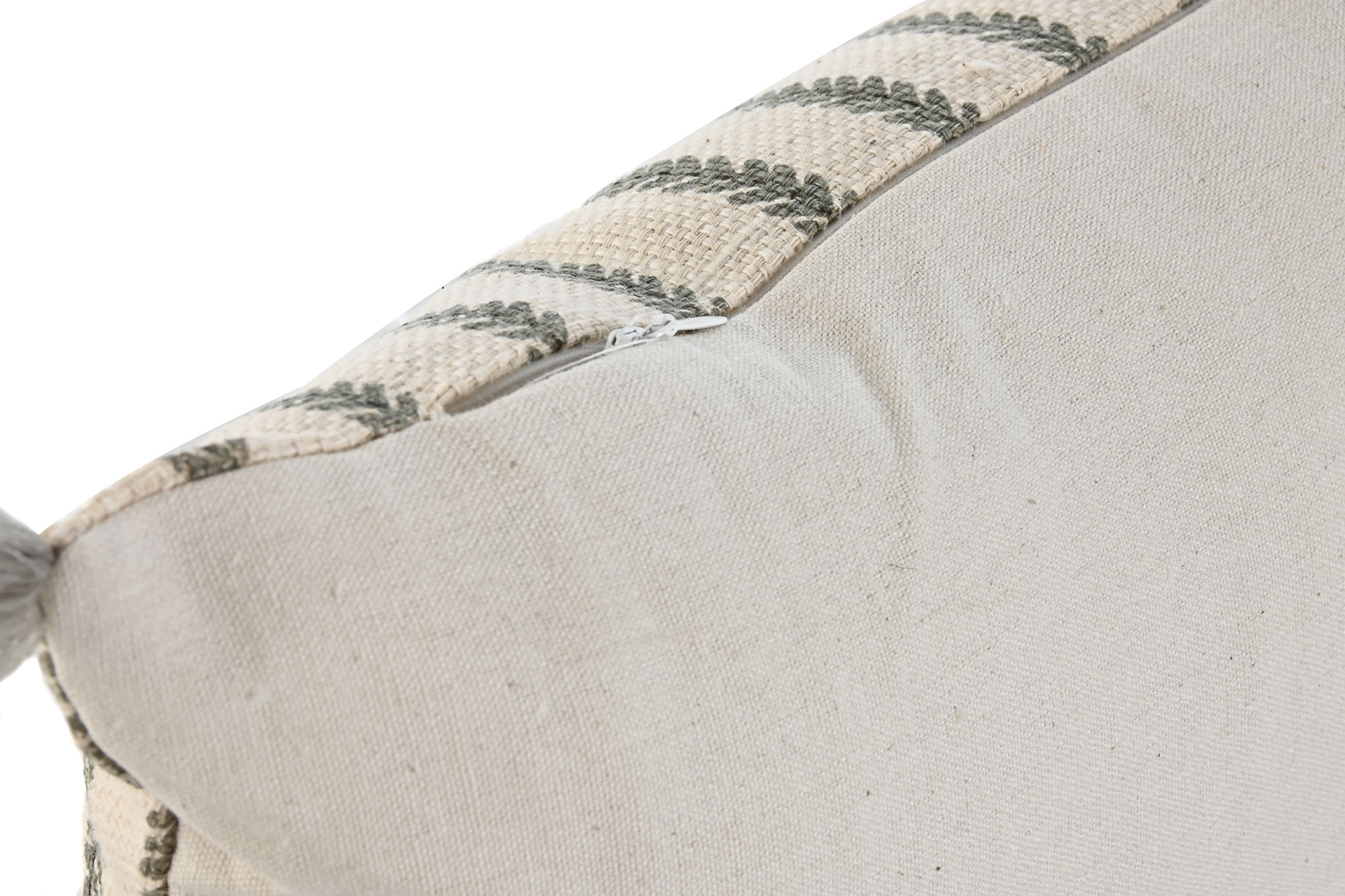 COJIN ALGODON LINO 50X30CM 380GR BORLAS BEIGE 3