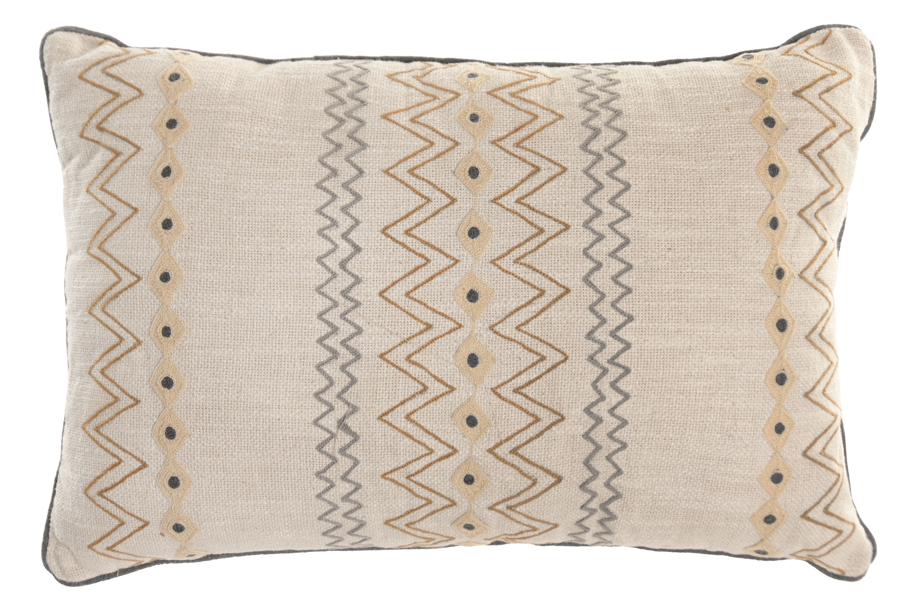 COJIN ALGODON 60X40 575 GR. IKAT BORDADO CRUDO