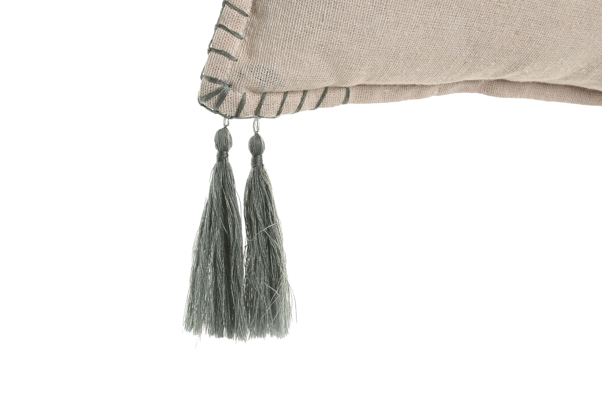 COJIN ALGODON YUTE 30X50 BORLAS BEIGE 3