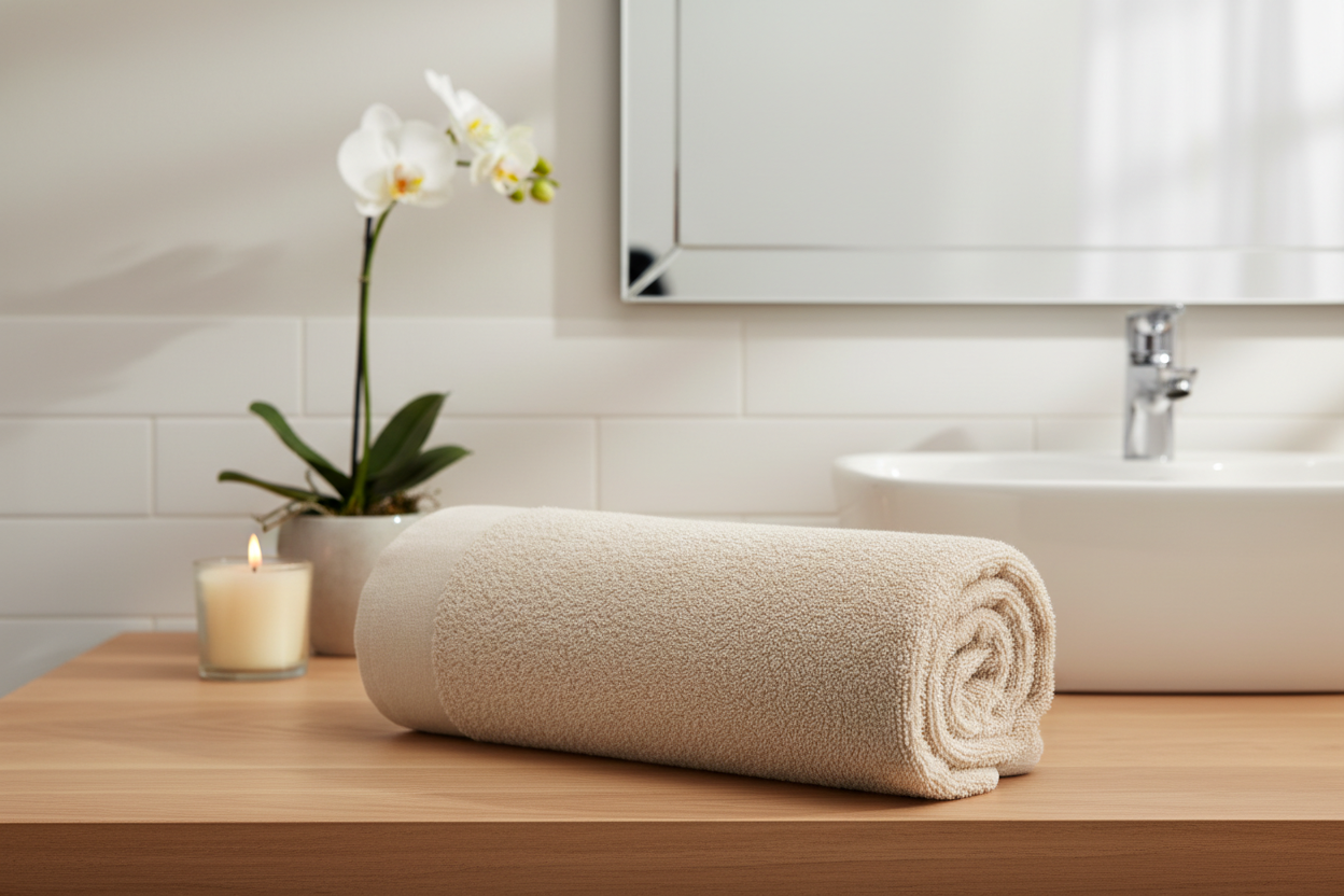 TOALLA ALGODON 70X0,5X140 DUCHA BEIGE 2