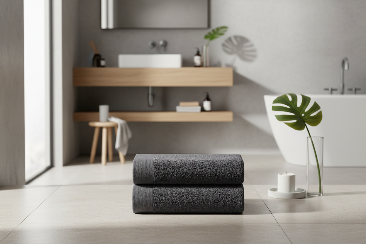 TOALLA ALGODON 30X0,5X50 600GSM TOCADOR GRIS 2