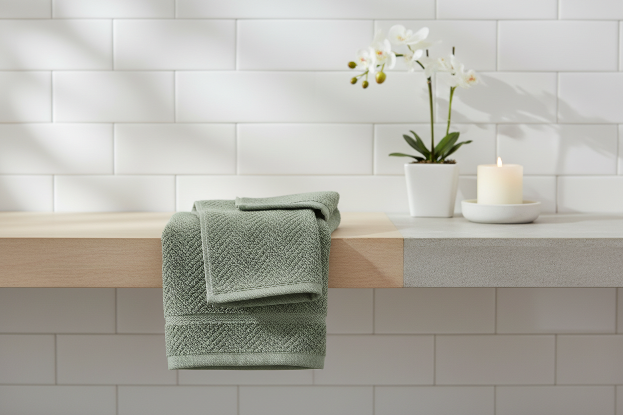 TOALLA ALGODON 50X100X0,5 600GSM LAVABO VERDE 2