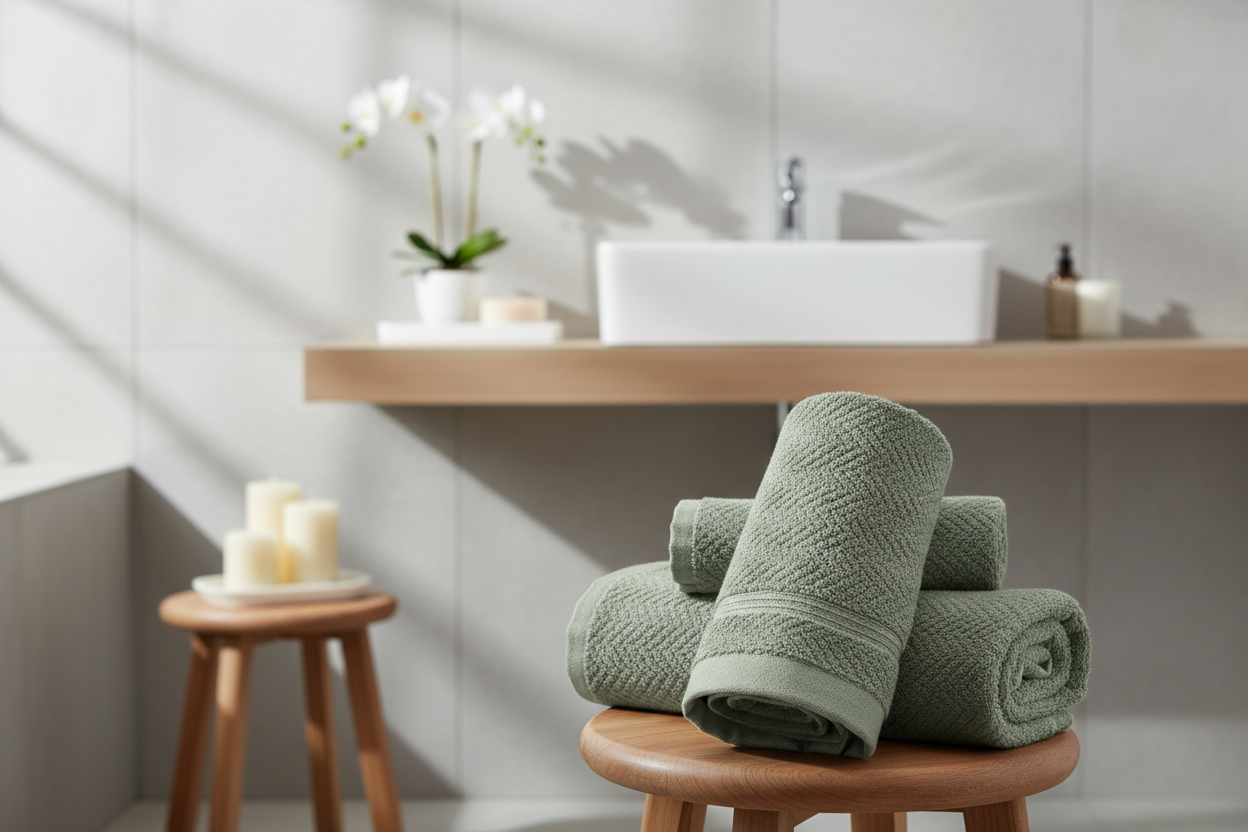 TOALLA ALGODON 70X140X0,5 600GSM DUCHA VERDE 2
