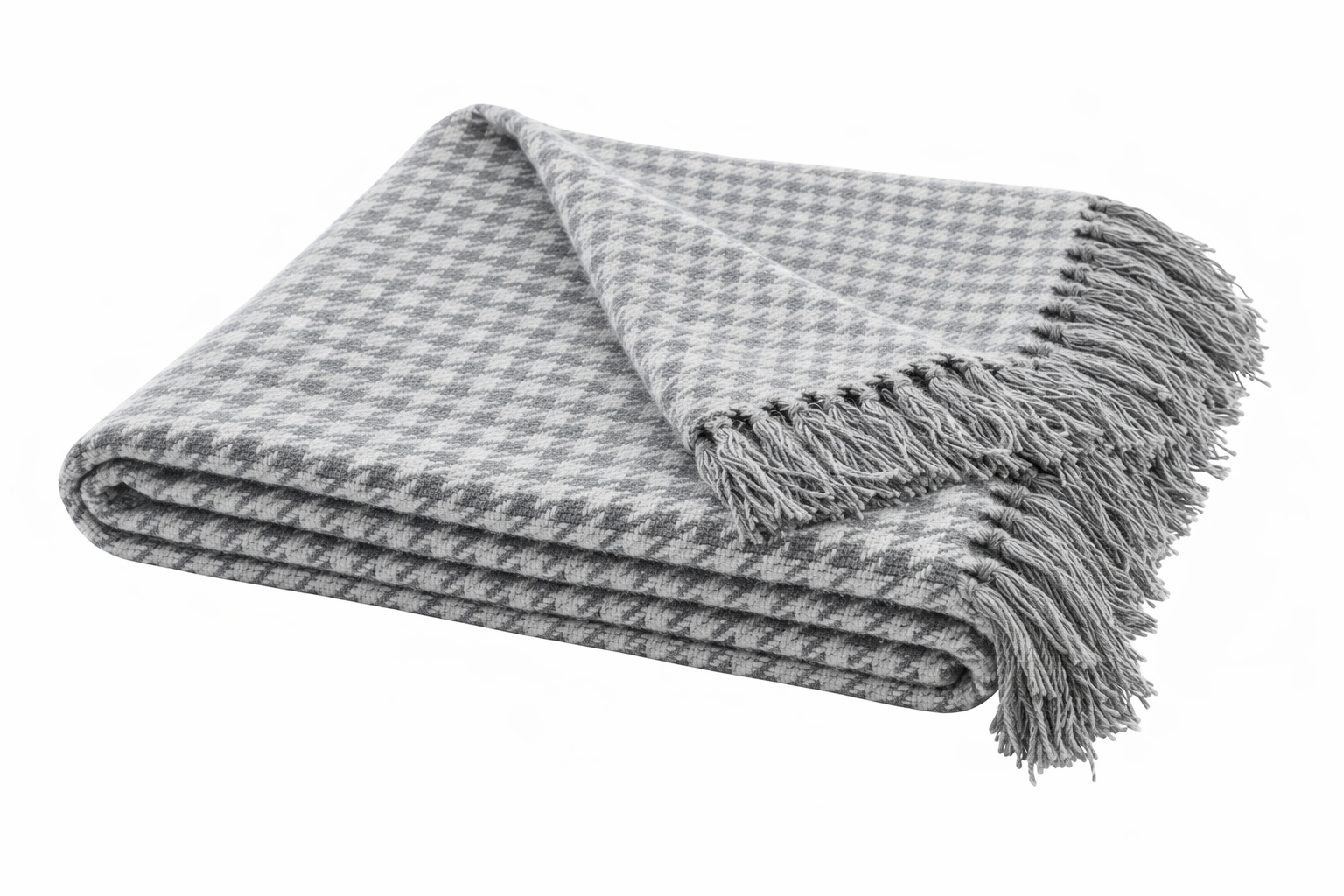 PLAID ALGODON 130X170X0,5 PATA DE GALLO GRIS 2