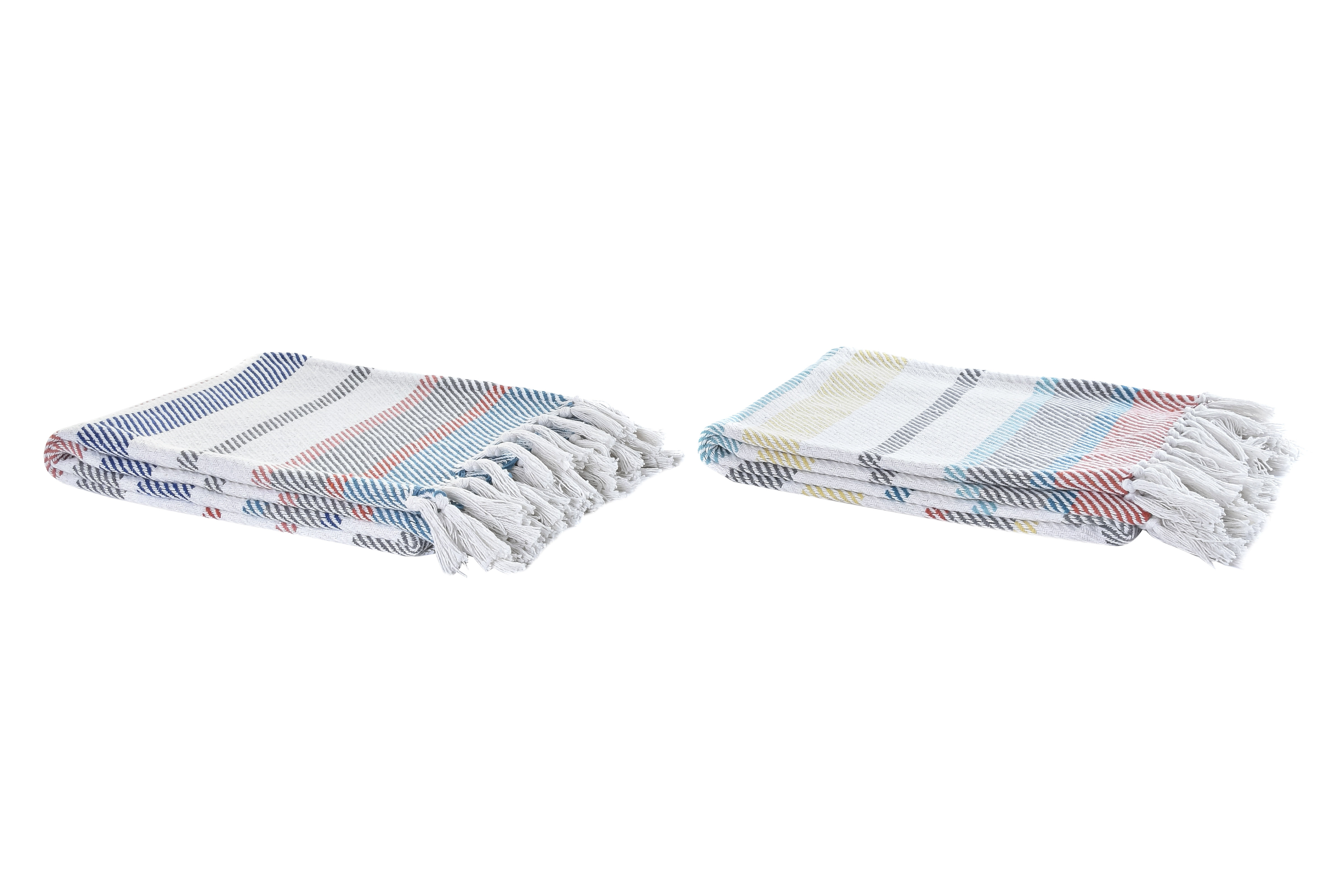 PLAID ALGODON 130X170X1 450 GSM, RAYAS GRIS 2
