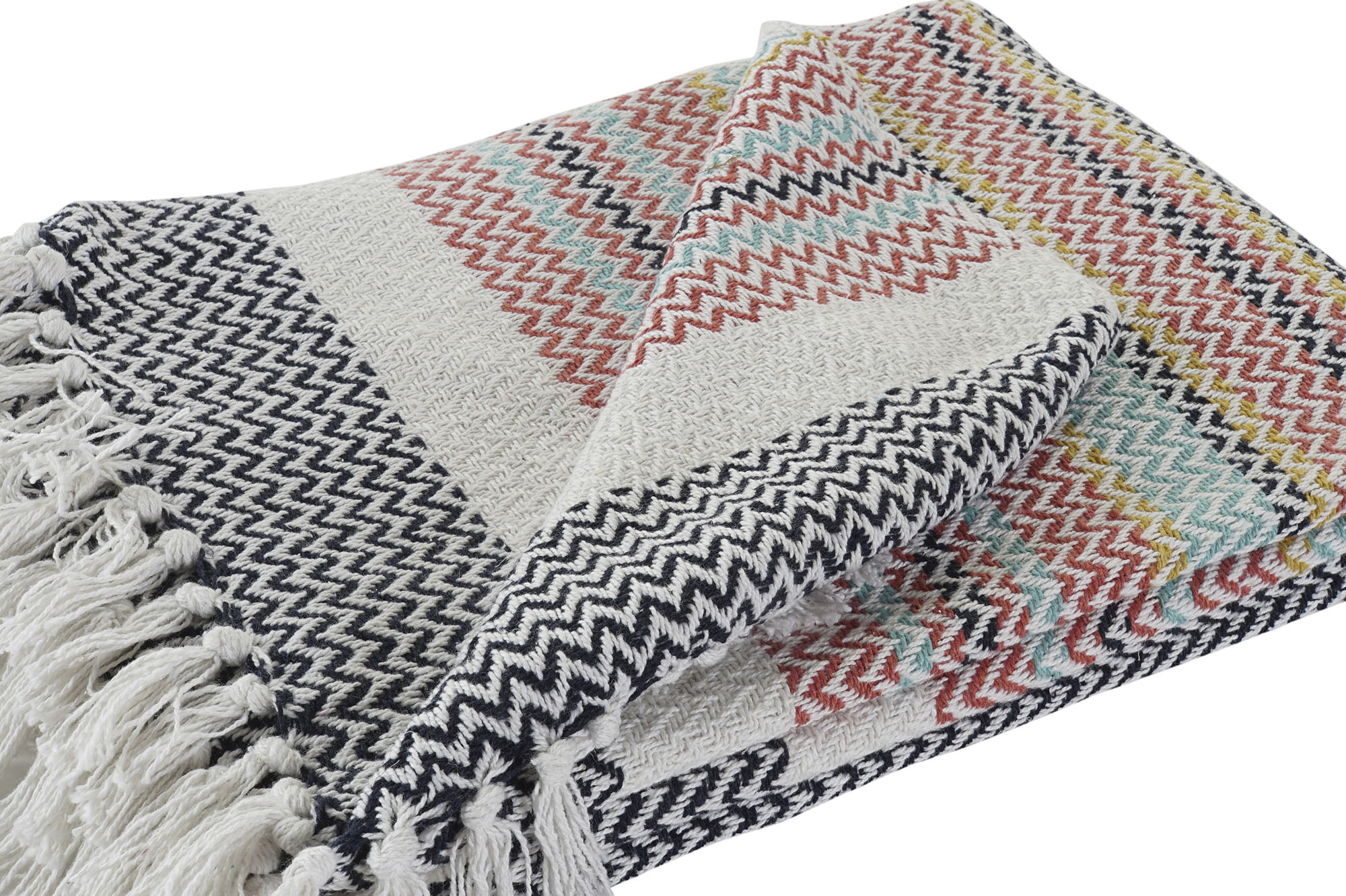 PLAID ALGODON 125X174 450 GSM, RAYAS GRIS 4