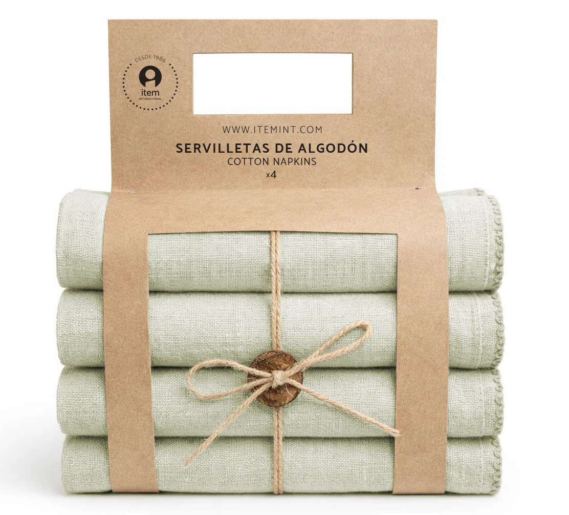 SERVILLETAS SET 4 ALGODON 40X40 BORDADO 1