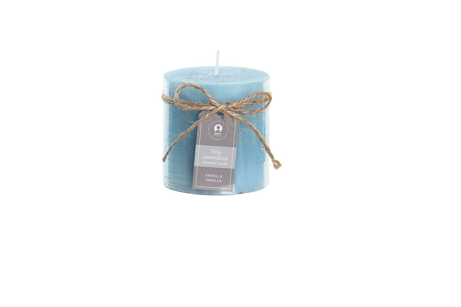 VELA CERA 6,8X6,8X7 215GR, 32 HORAS AZUL CLARO