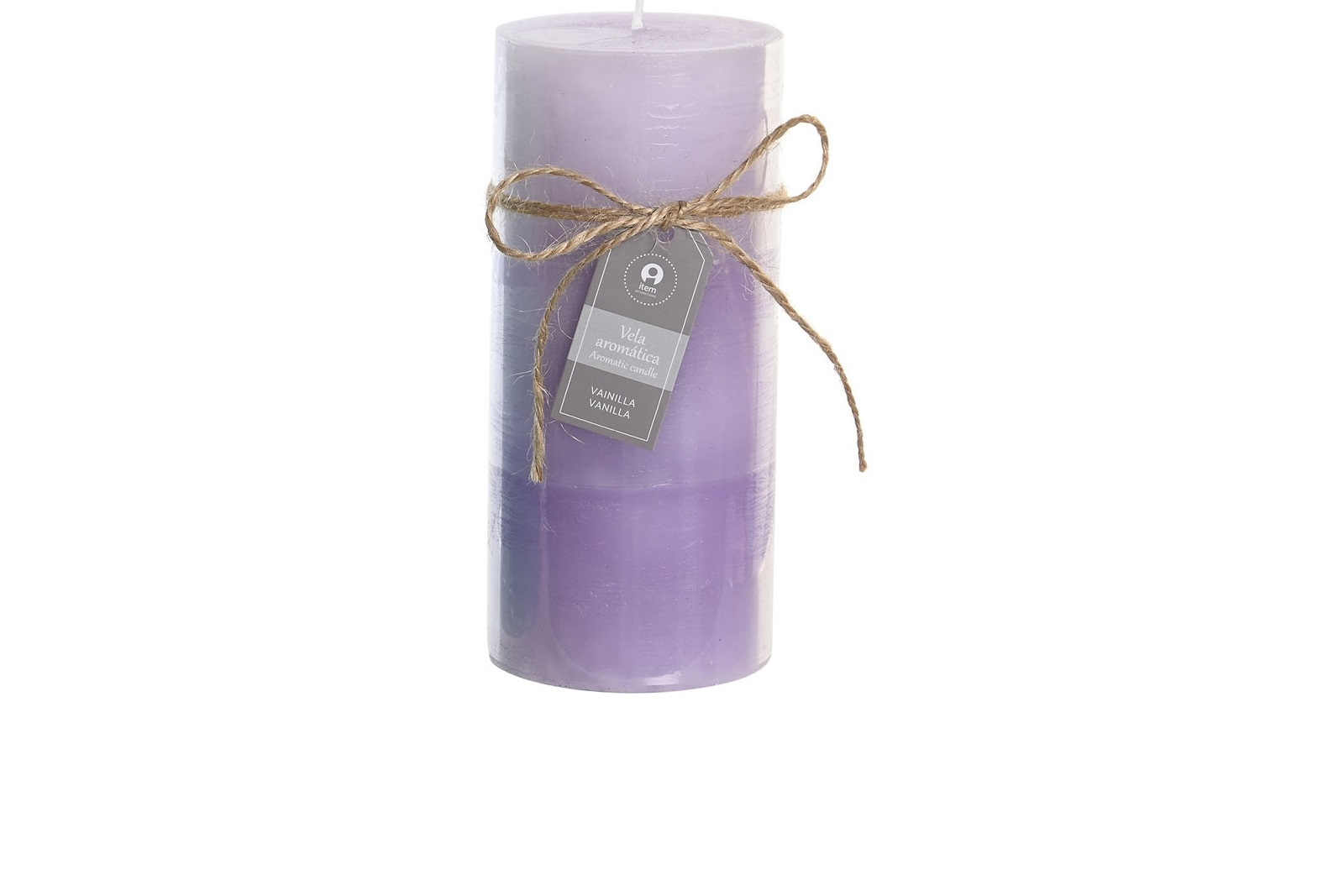VELA CERA 6,5X6,5X15 450 GR, 80 HORAS MALVA