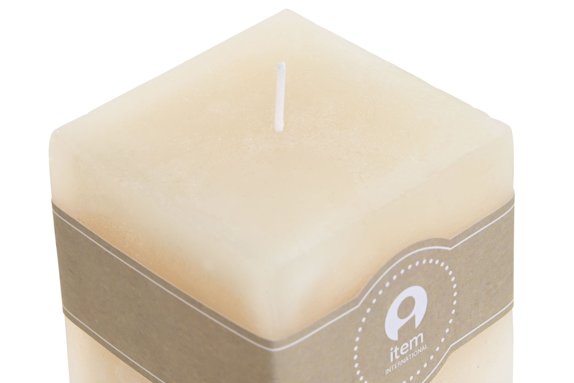 VELA CERA PARAFINA 7X7X7 300 GR, CUADRADA NATURAL 3