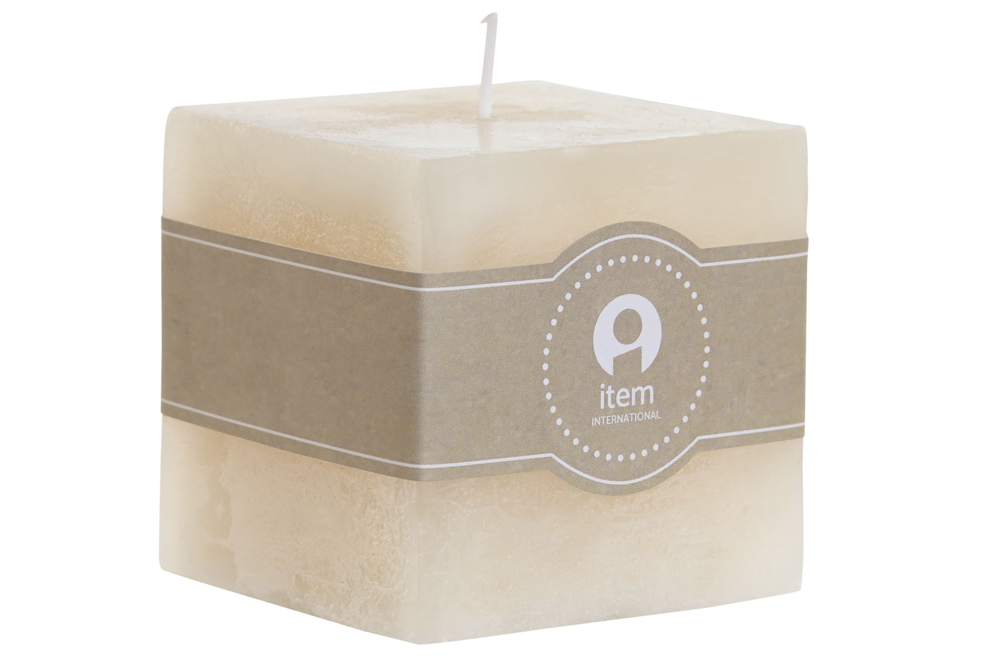 VELA CERA PARAFINA 7X7X7 300 GR, CUADRADA NATURAL 1