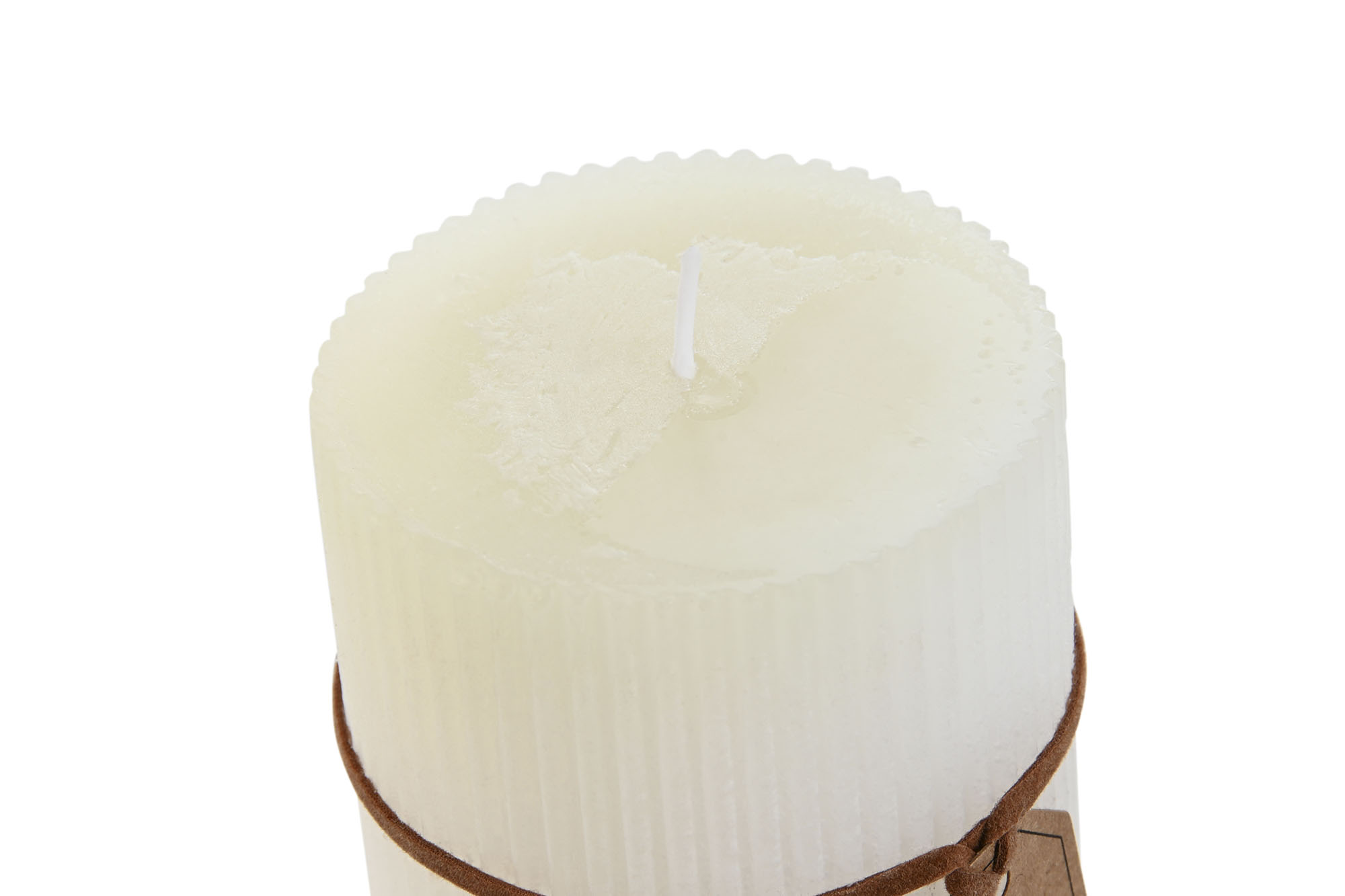 VELA CERA 7X7X15 450GR, 80 HORAS RAYADO BLANCO 3