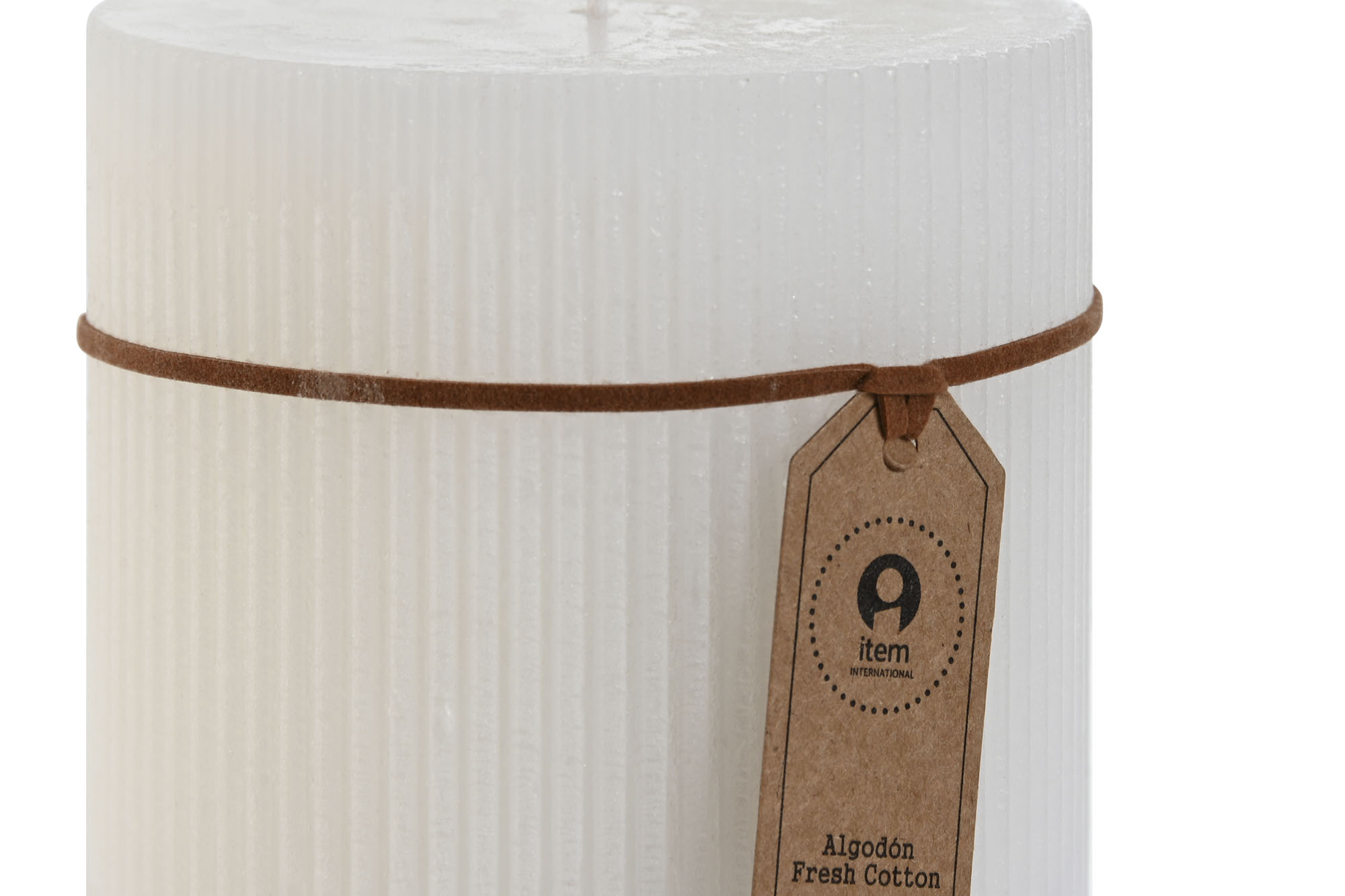 VELA CERA 10X10X10 650 GR, 85 HORAS RAYADO BLANCO 2