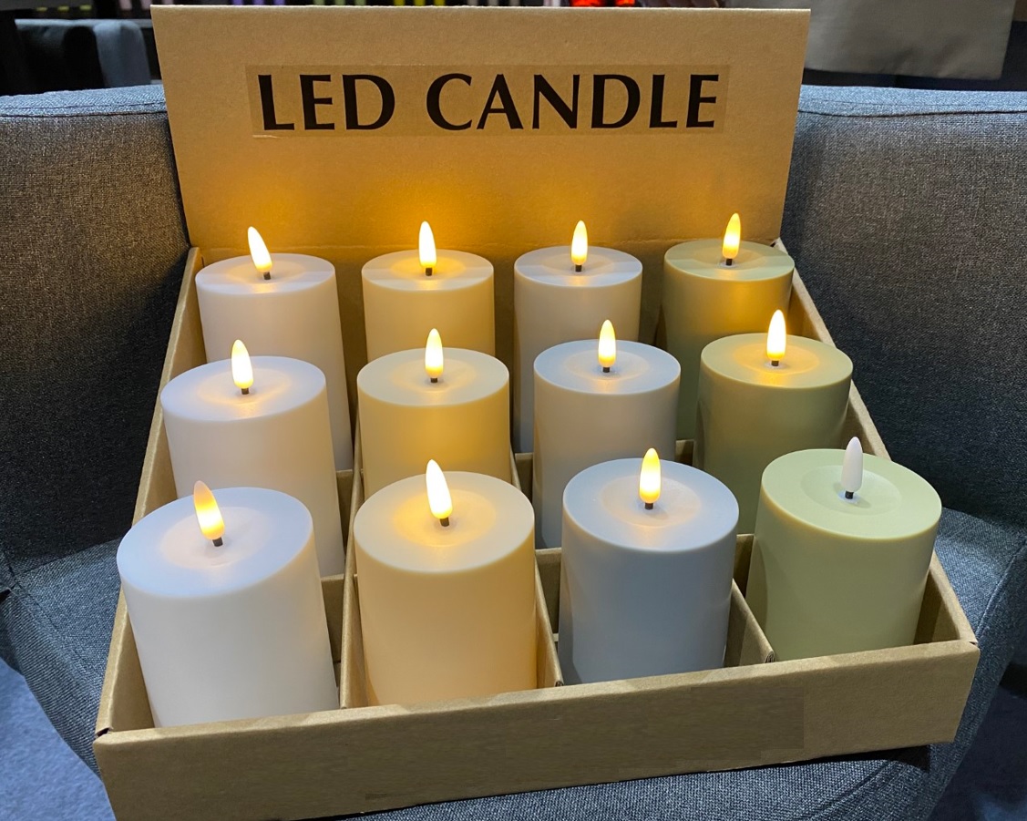 VELA LED PVC 7X7X12CM VERDE 4