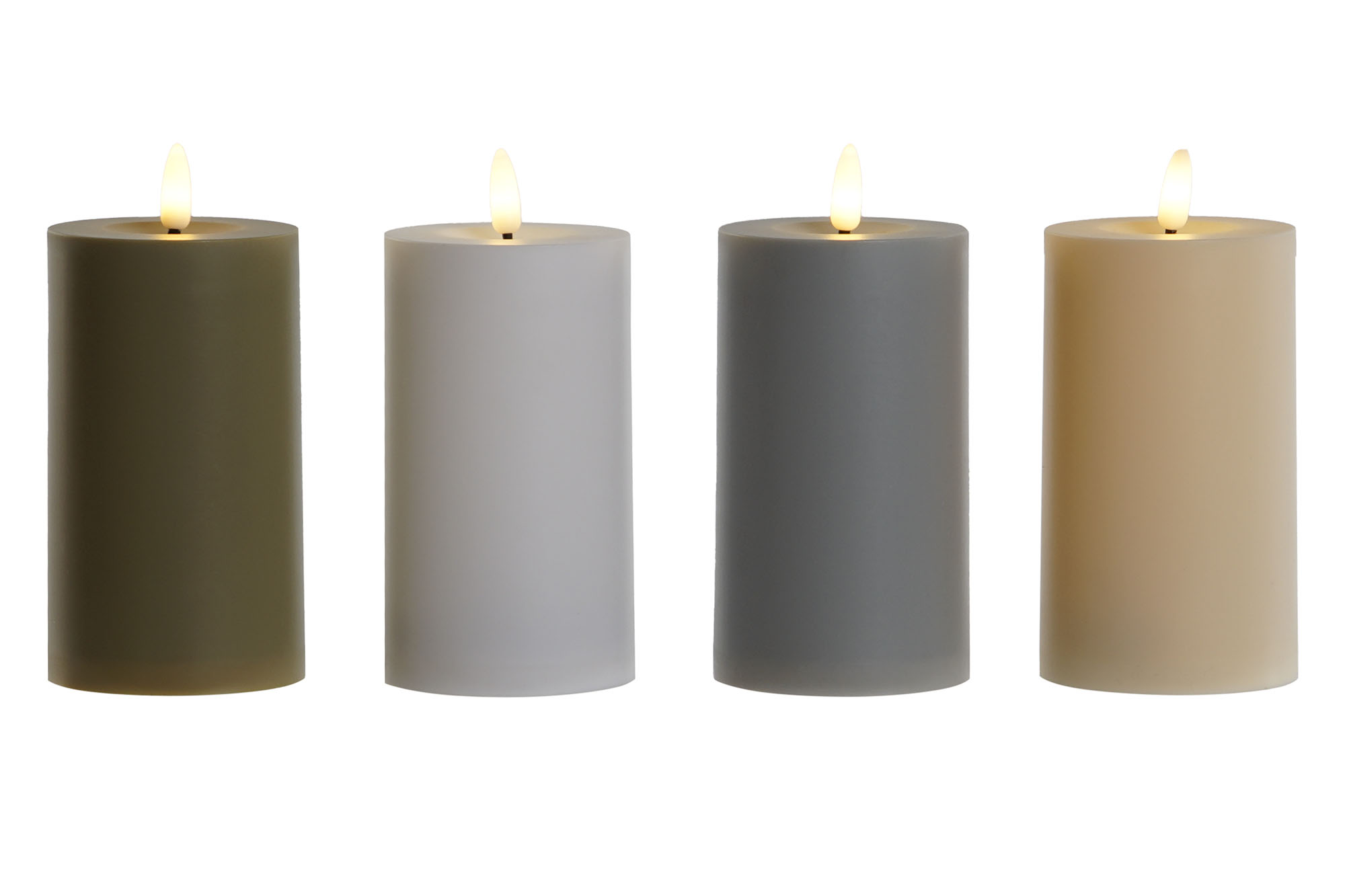 VELA LED PVC 7X7X14CM VERDE