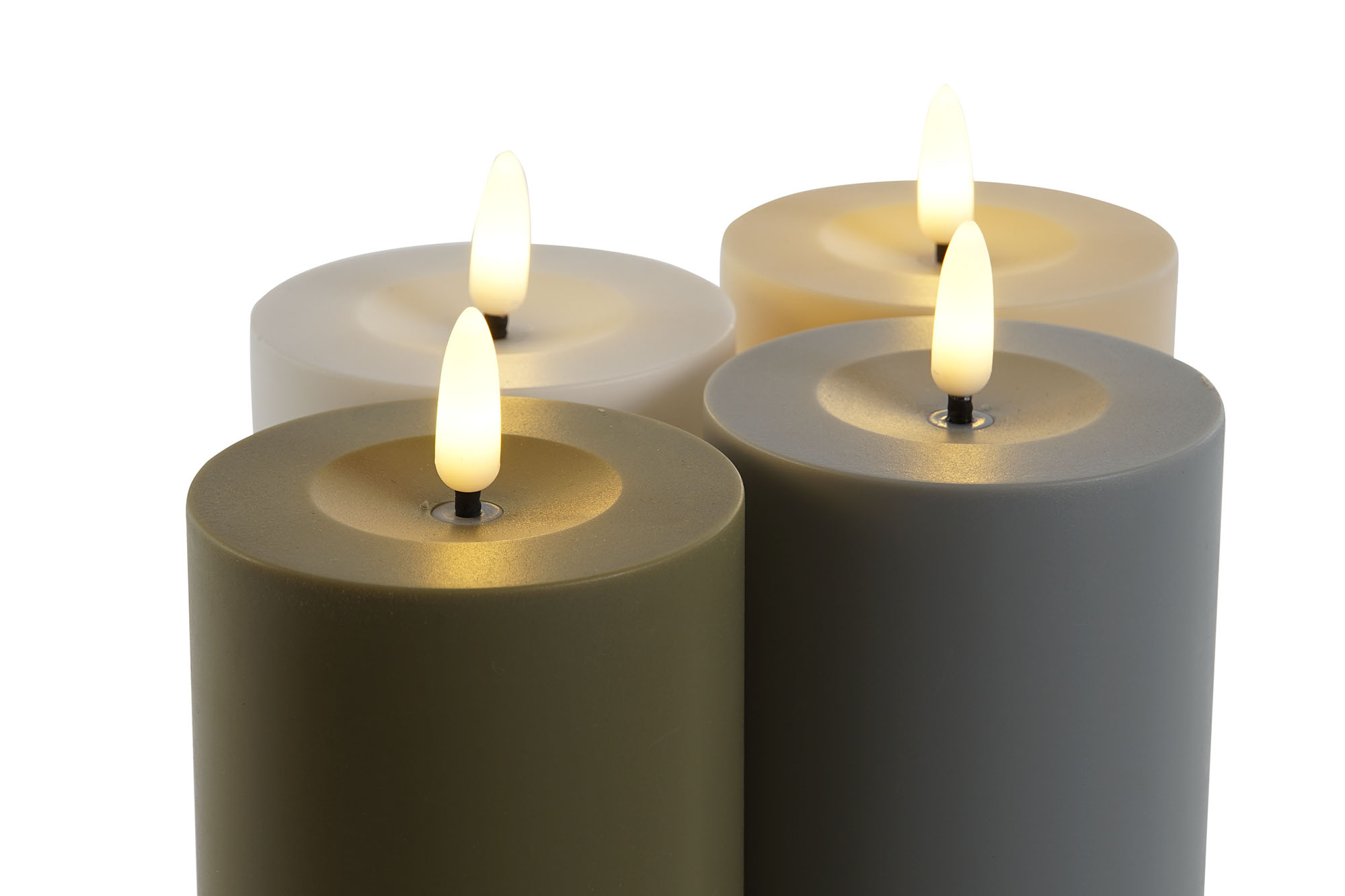 VELA LED PVC 7X7X17CM VERDE 3