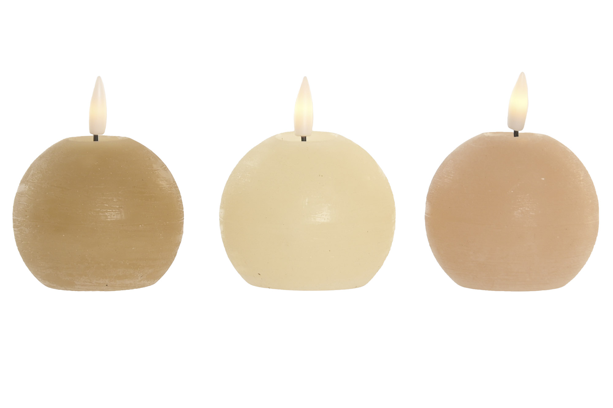 VELA LED CERA PARAFINA 7X7X9CM NUDE 2