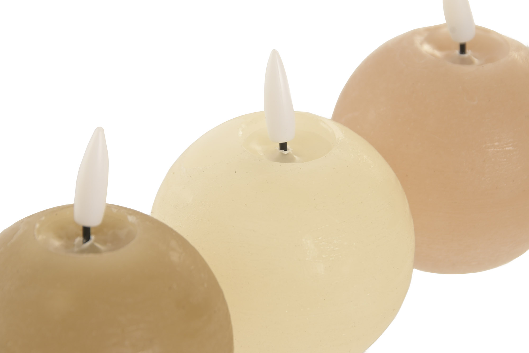 VELA LED CERA PARAFINA 7X7X9CM NUDE 3