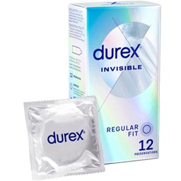 Durex preservativos invisible extra lubricado 12 unidades