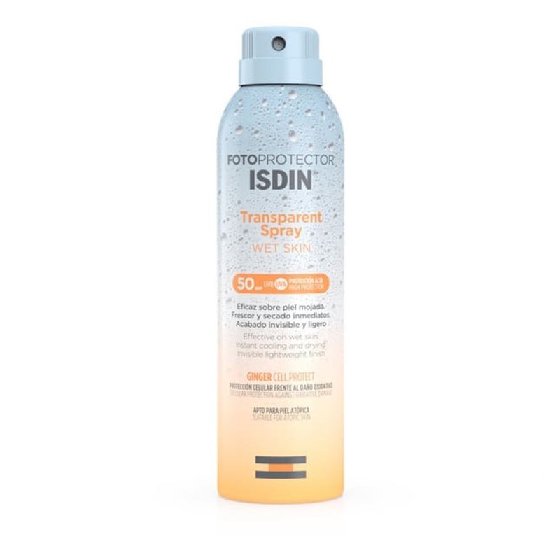 Isdin fotoprotector transparente spray wet skin spf 50 250 ml