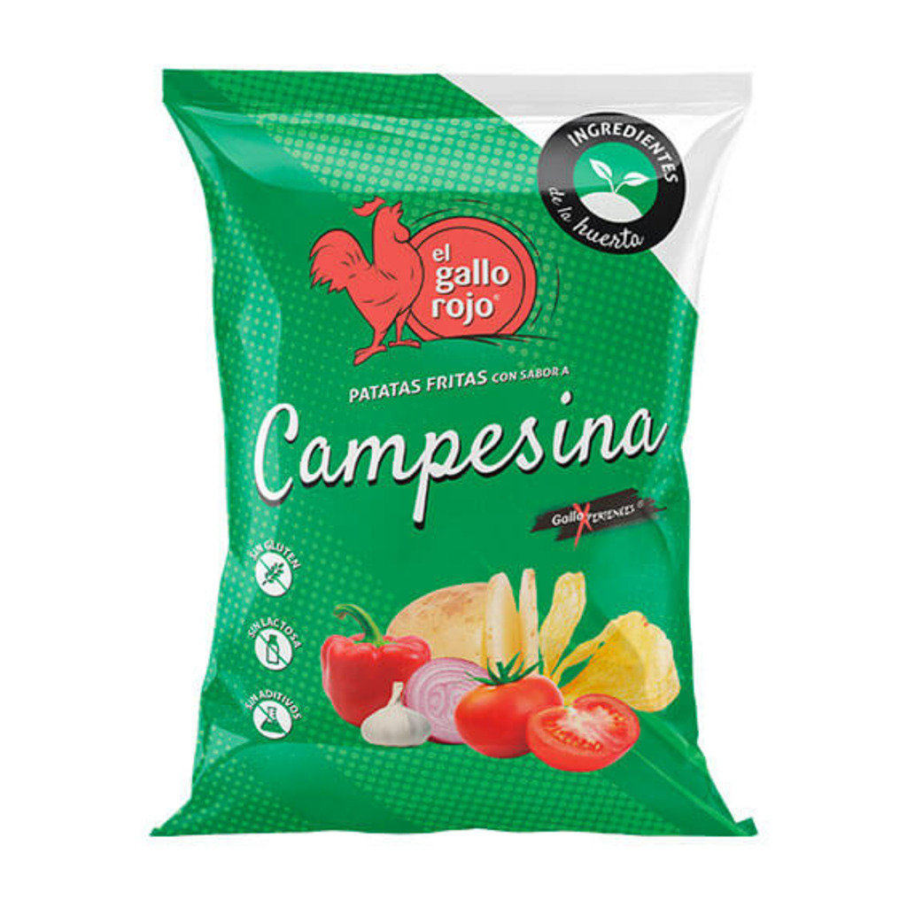 PATATAS CAMPESINA GALLO ROJO 40GR 14UD