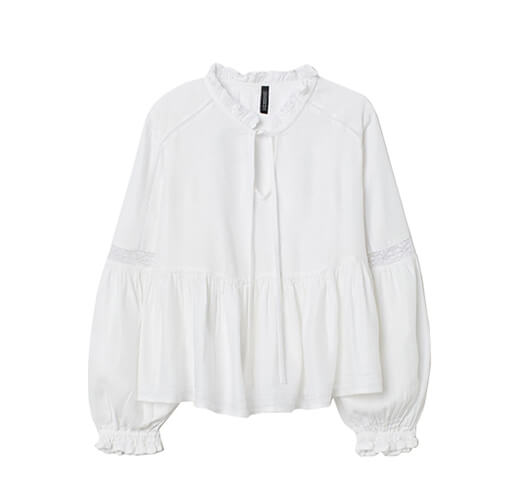 Blusa de encaje de algodón