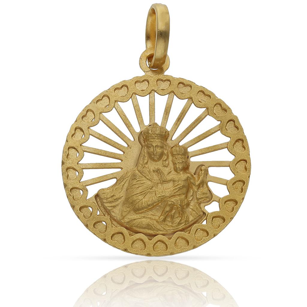 Medalla Virgen del Carmen de Plata de ley chapada en Oro 25mm diámetro 1