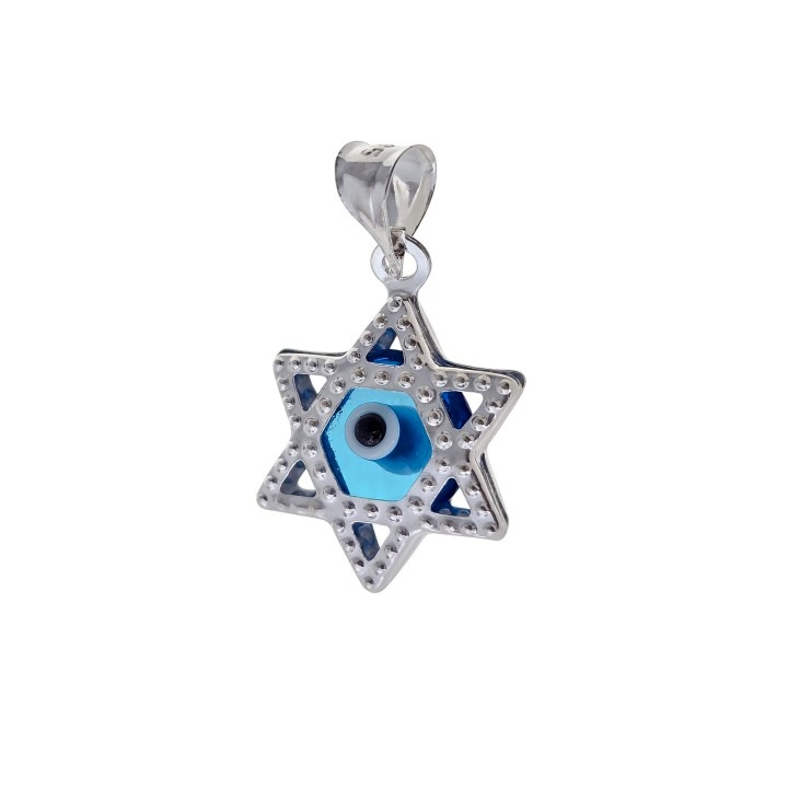 Colgante amuleto estrella ojo turco de Plata de ley 925