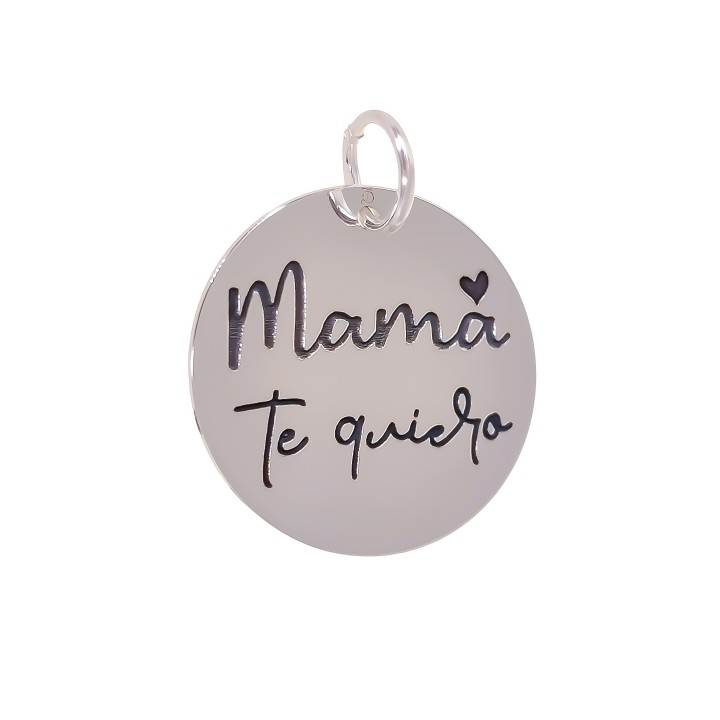 Colgante de Plata de ley 21mm Mamá te quiero