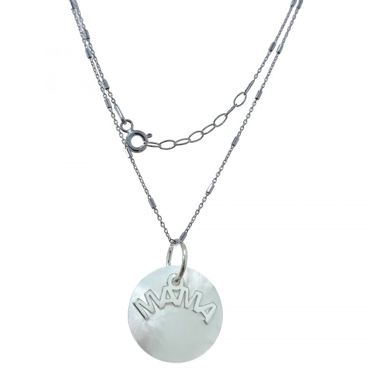 Gargantilla de Plata de ley colgante Nácar Mama